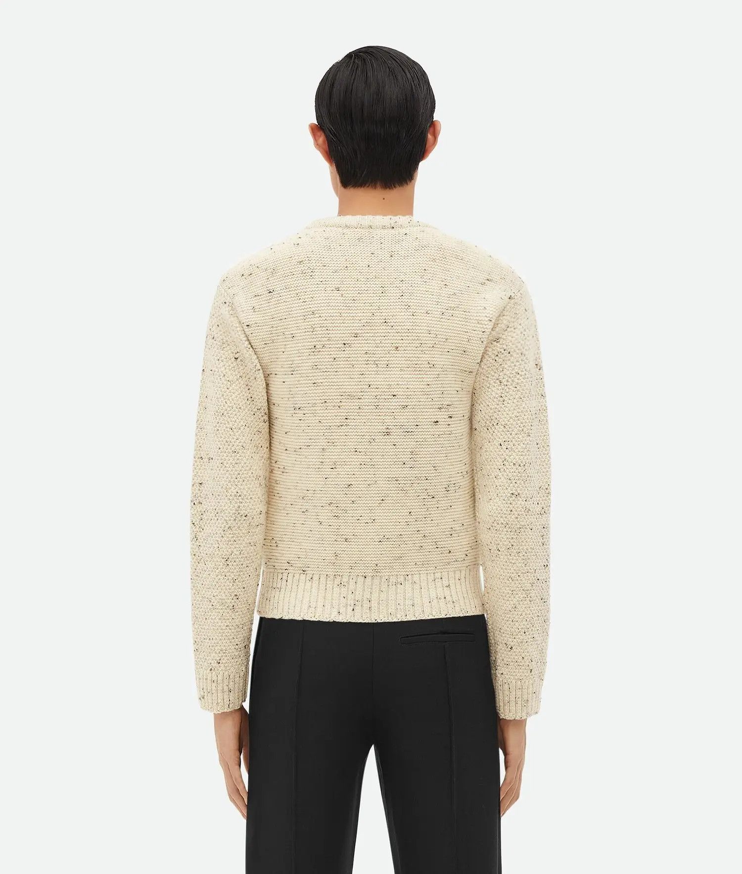 Bottega Veneta o1bcso1str0225 Graphic Fish Wool Sweater in Beige Size US L / EU 52-54 / 3 - 3 Thumbnail