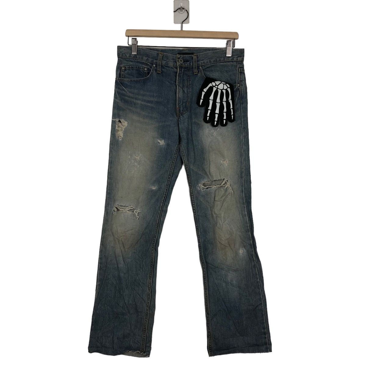 Japanese Brand 🔥90s Vintage Rare Distressed Denim Jeans Japan Issey Miyake Size US 31 - 2 Thumbnail