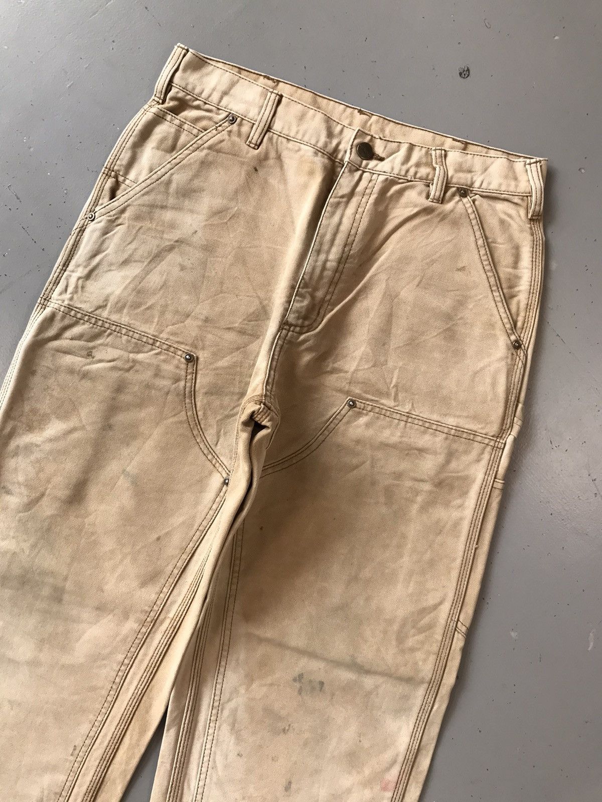 Carhartt × Vintage Vintage sunfade Carhartt b136 BRN double knee denim Size US 32 / EU 48 - 5 Thumbnail