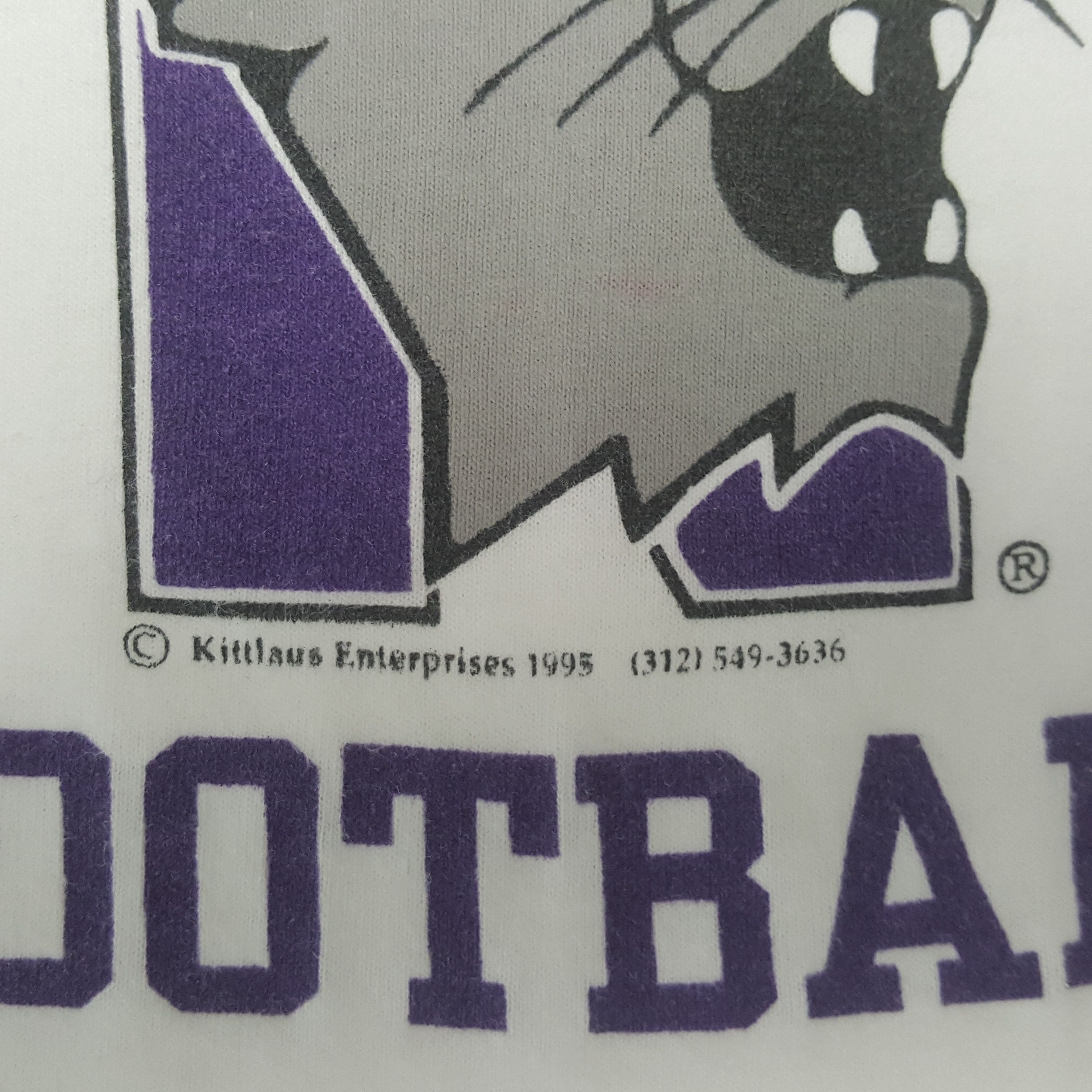Vintage NORTHWESTERN FOOTBALL Vintage Tshirt C285N58 Size US L / EU 52-54 / 3 - 6 Thumbnail