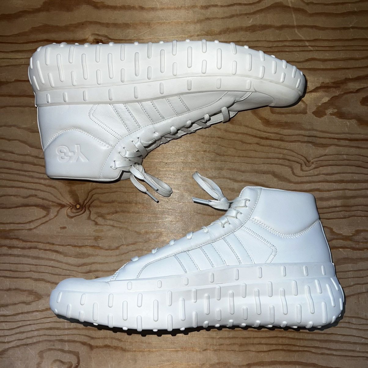 Y-3 ADIDAS Y-3 GR.1P HIGH NON DYED LEATHER DESIGNER SHOES Size US 12.5 / EU 45-46 - 2 Thumbnail