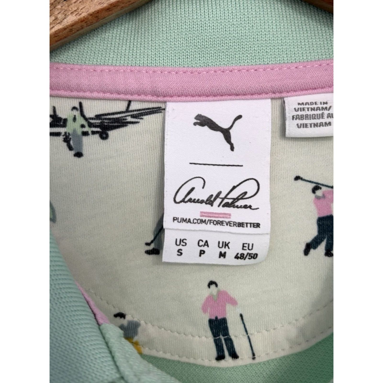 Puma PUMA x Arnold Palmer Polo Shirt Mens Green Golf Short Sleeve sz S Regular Fit Logo Collar Polo Shirt Size US S / EU 44-46 / 1 - 3 Thumbnail