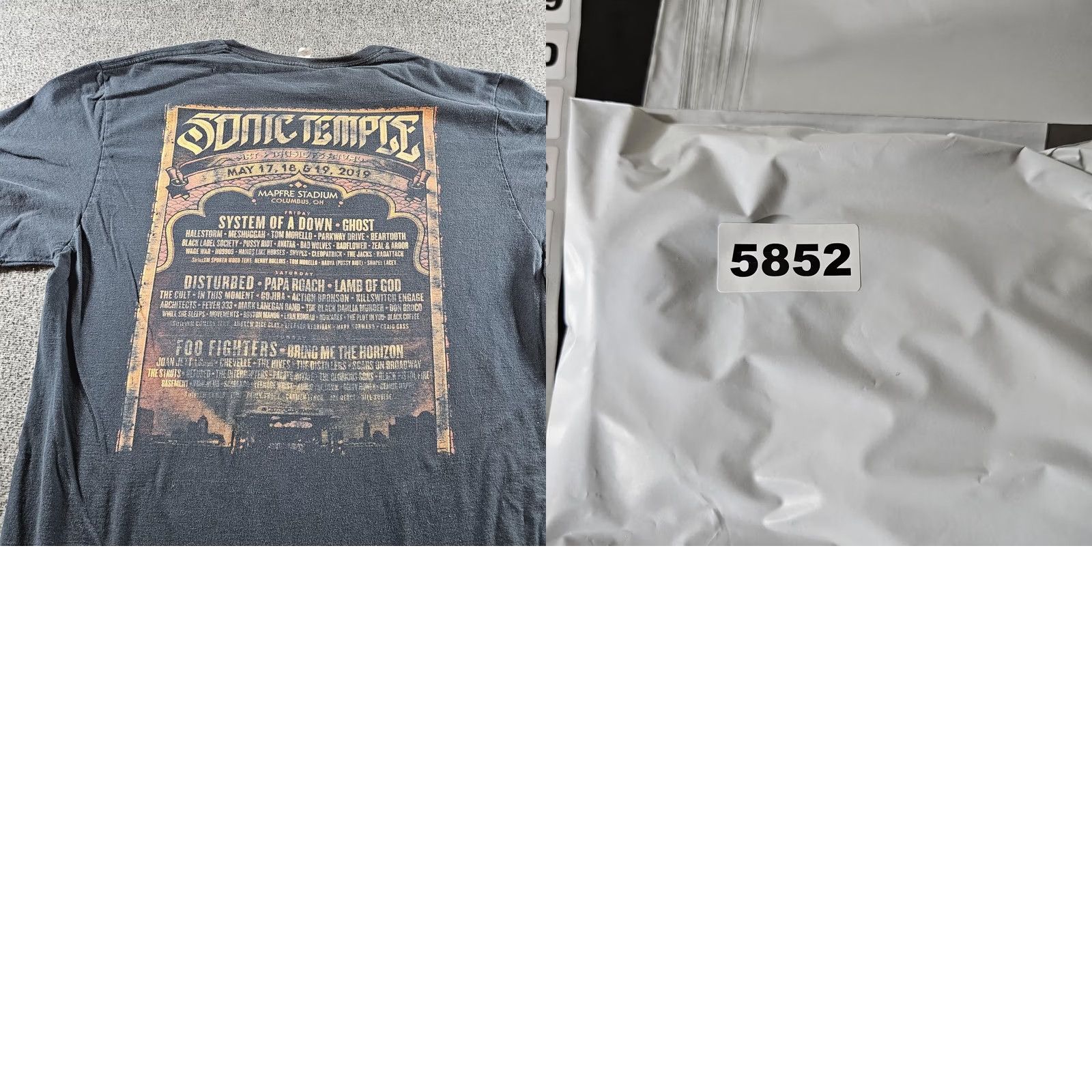 Fruit Of The Loom Sonic Temple Shirt Mens XL Black Fruit of the Loom Guitar 2019 Music Festival Tee Size US XL / EU 56 / 4 - 8 Thumbnail