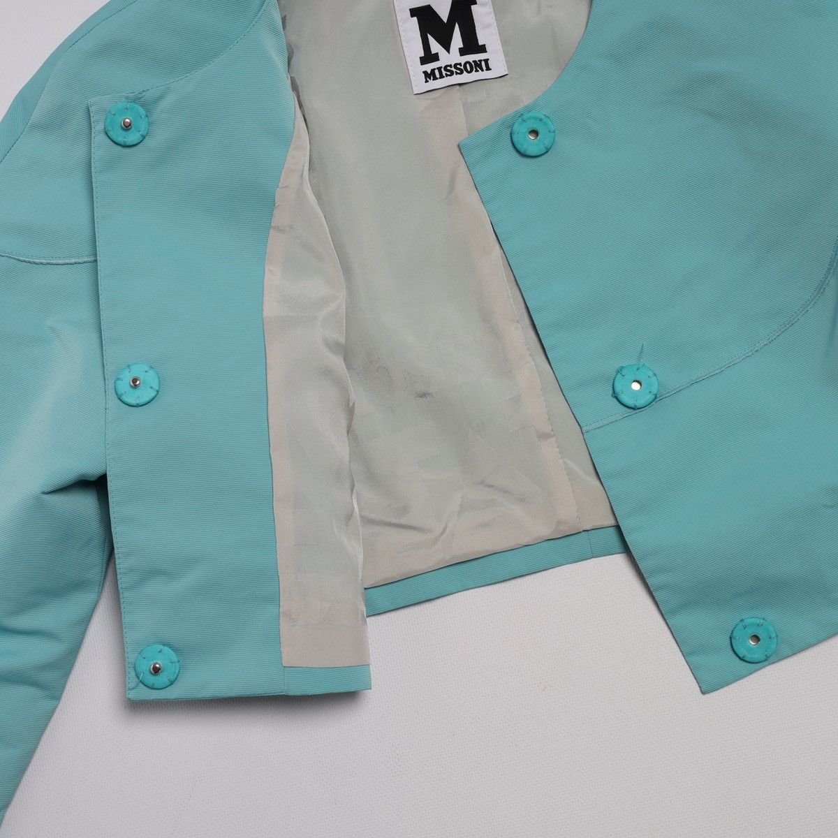 Missoni Missoni Crop Jacket Blazer Sky Blue Polyester Size S / US 4 / IT 40 - 13 Thumbnail