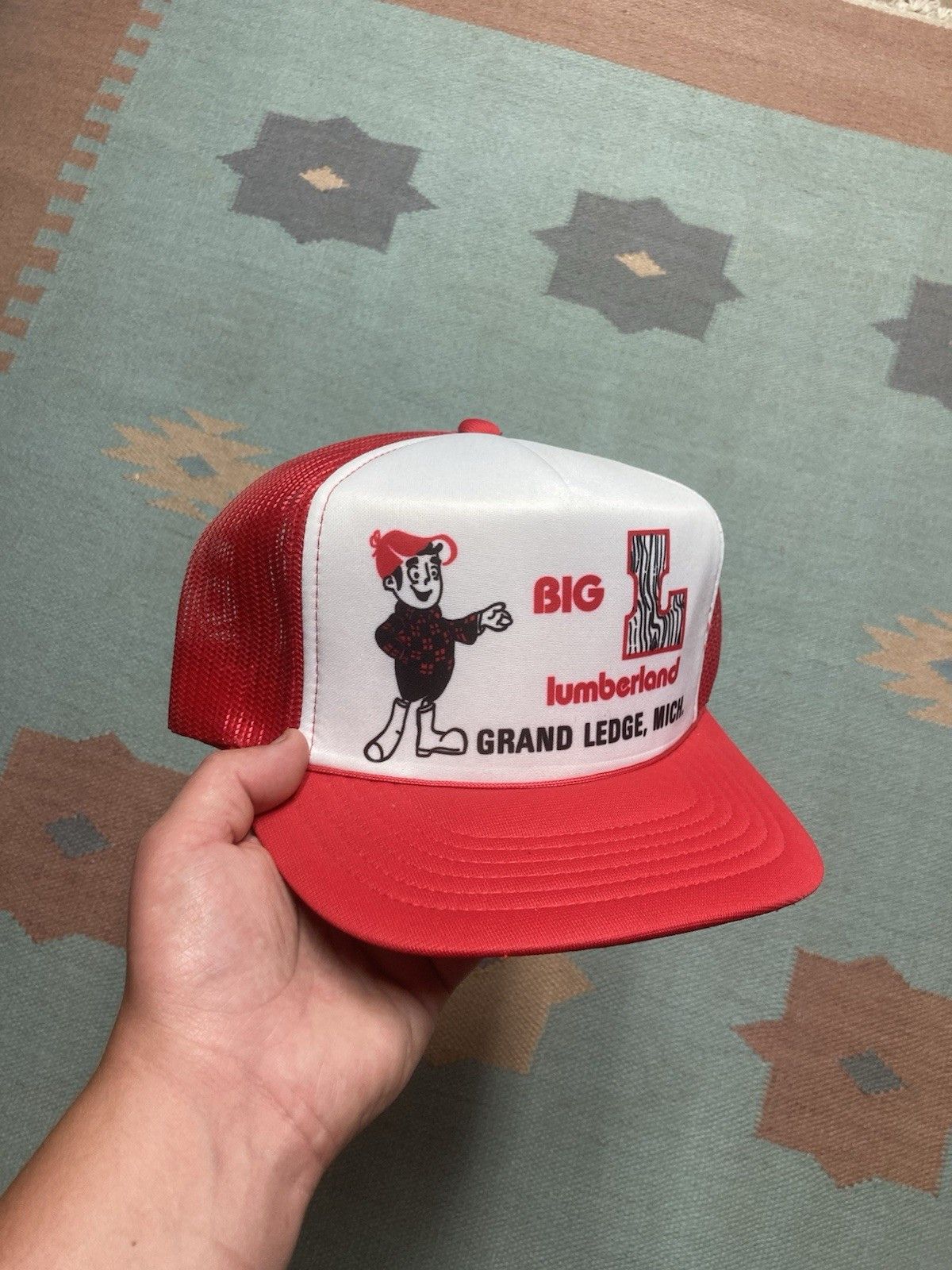 Vintage trucker hat Big L Lumberland grand ledge Michigan crimson Size ONE SIZE - 1 Thumbnail