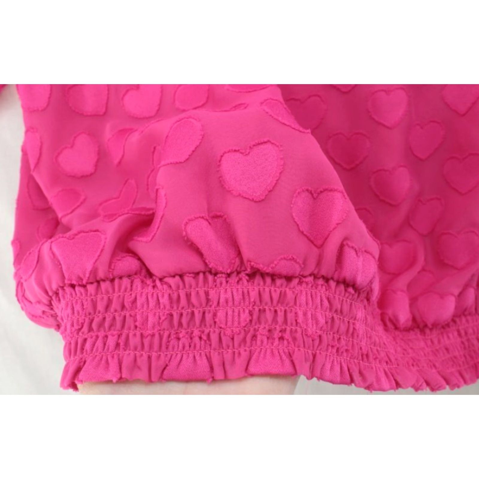Vintage Cato Blouse Pink Hearts Top Chiffon Bell Sleeves Valentine Date Night 22/24W Women Size 3XL / US 20-22 - 3 Thumbnail