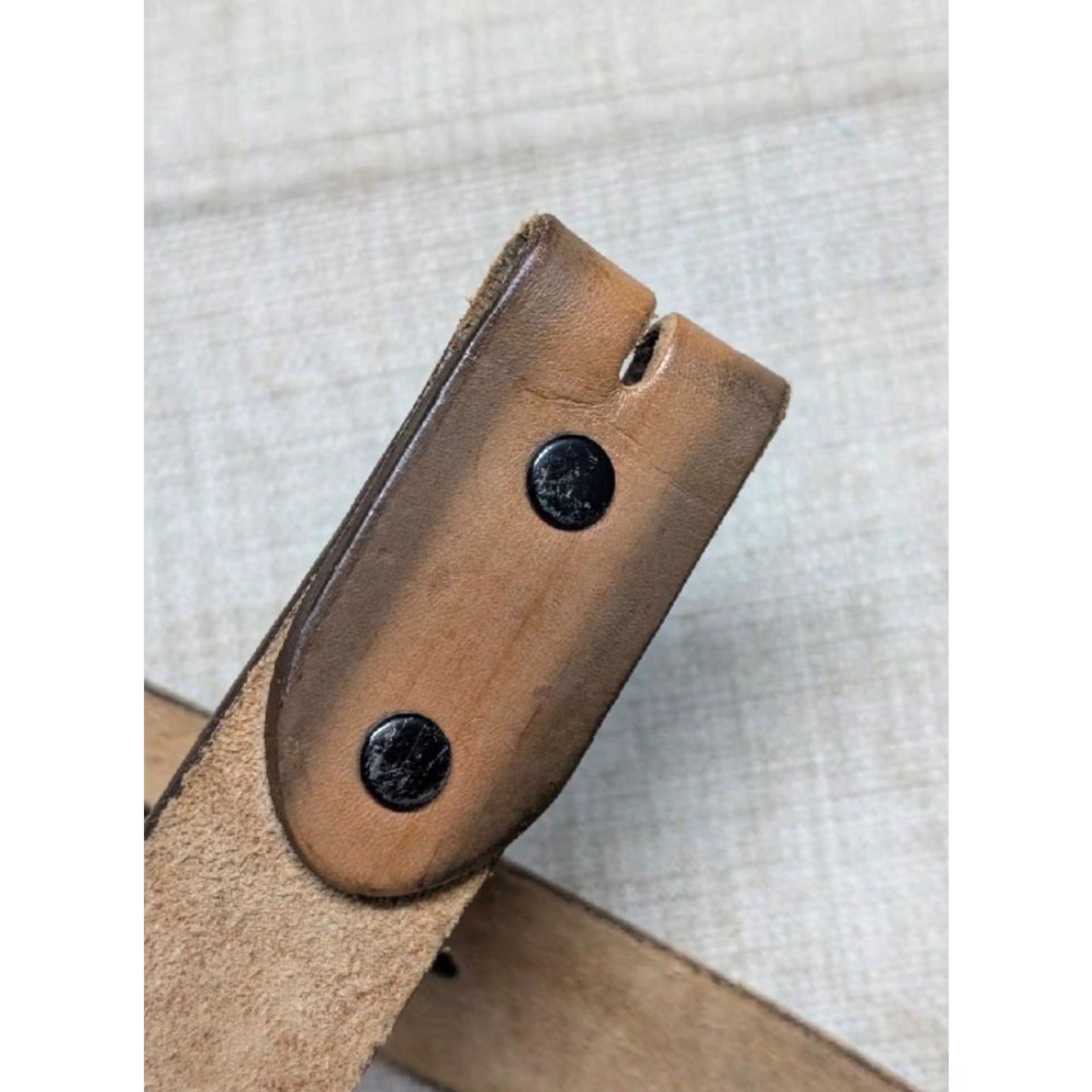 Vintage VINTAGE Brushy Creek belt EAGLE tooled cowhide leather western belt 30 brown USA men belt buckle snaps 1-3/8" western style Size 30 - 5 Thumbnail