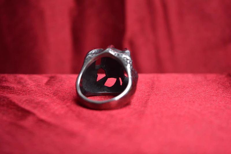 Jewelry Skull Punk Jewelry Rings Open Size Chrome Ring (Size 7-13) Size ONE SIZE - 2 Thumbnail