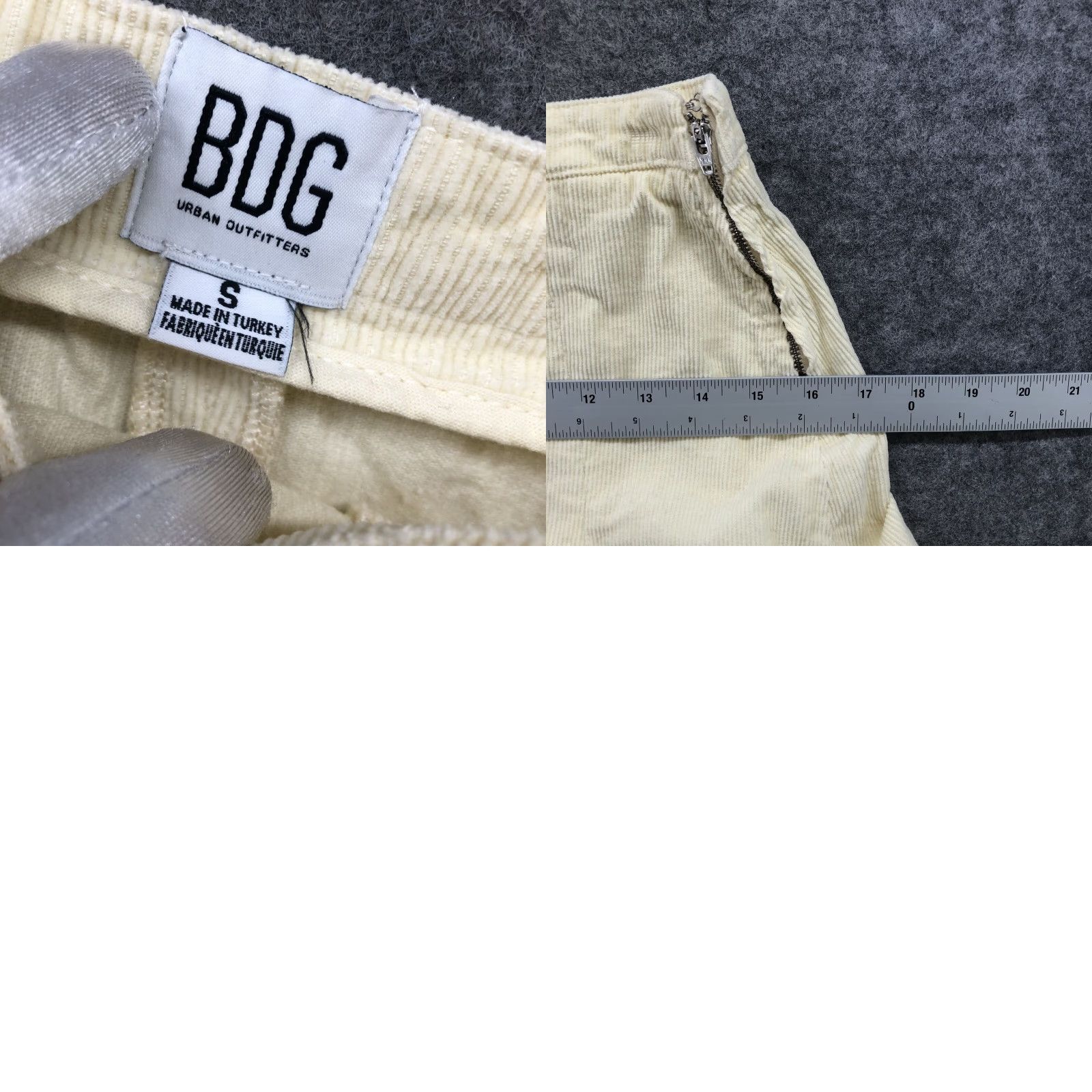 Bdg BDG Skirt Womens S Corduroy Mini Pleated Yellow Cotton Schoolgirl Side Zip Fashion Size 28" / US 6 / IT 42 - 8 Thumbnail