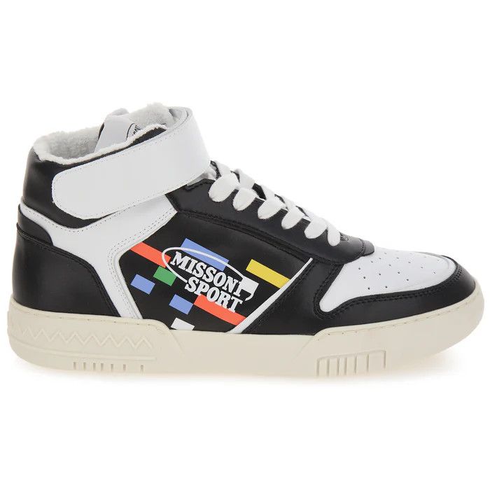 Missoni o1y0225 Logo Hi-Top Sneakers in White/Black Size US 6 / EU 39 - 1 Thumbnail