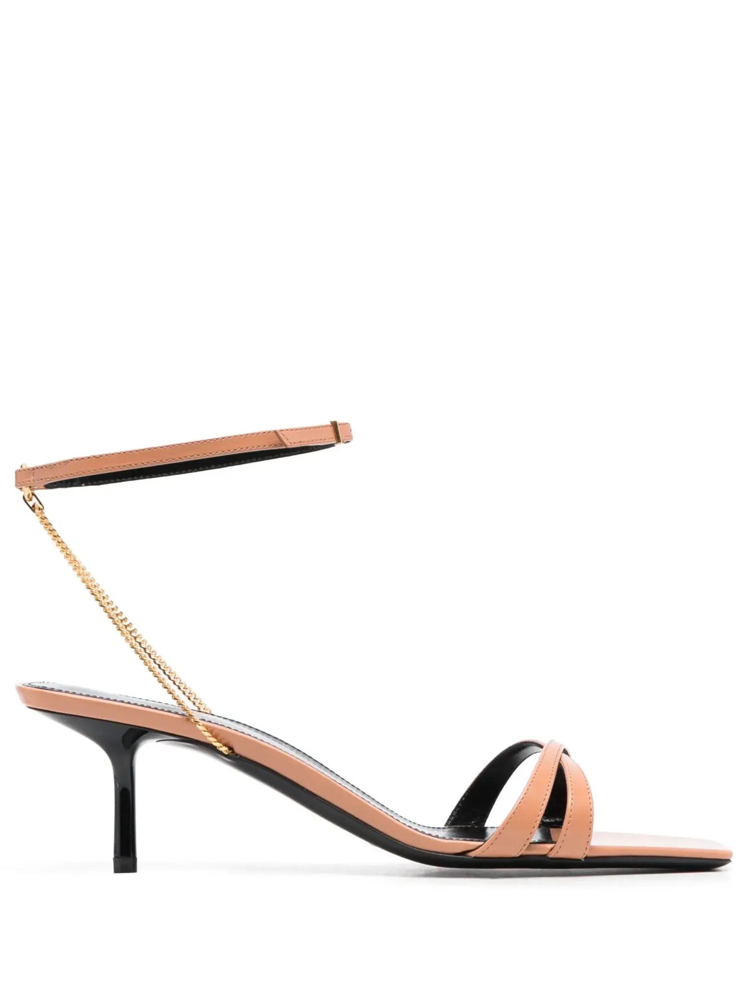 Saint Laurent Paris o1s1wg111124 Melody Sandals in Shiny Leather in Beige Size US 5.5 / IT 35.5 - 1 Thumbnail