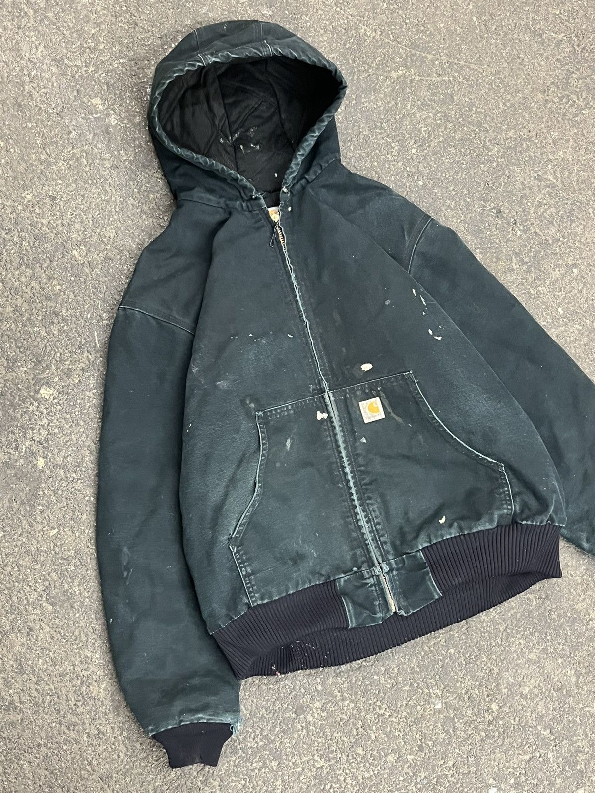 Carhartt × Vintage Carhartt faded and distressed black hooded jacket hype rare Size US XL / EU 56 / 4 - 2 Thumbnail