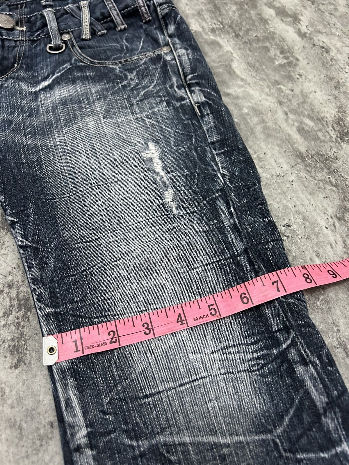 If Six Was Nine Blow By Blue Double Distressed Cropped Jeans Size US 31 - 18 Thumbnail