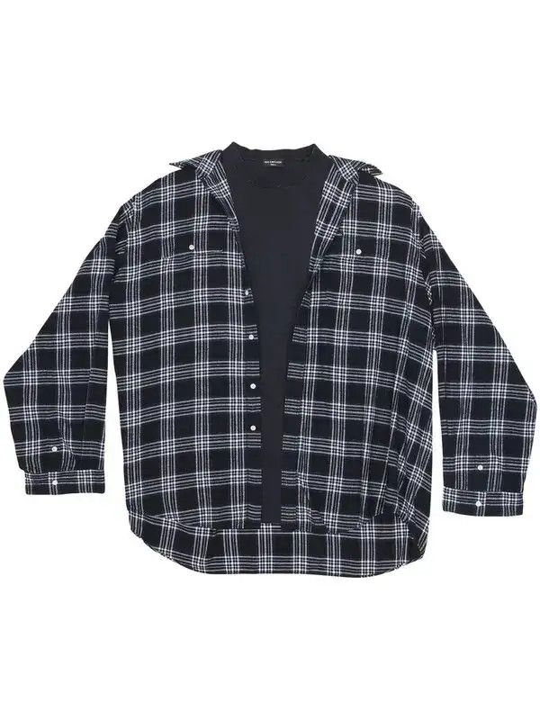 Balenciaga o1mt1gz0226 Trompe L'OEil Shirt Large Fit In Multicolor Size US XL / EU 56 / 4 - 1 Thumbnail