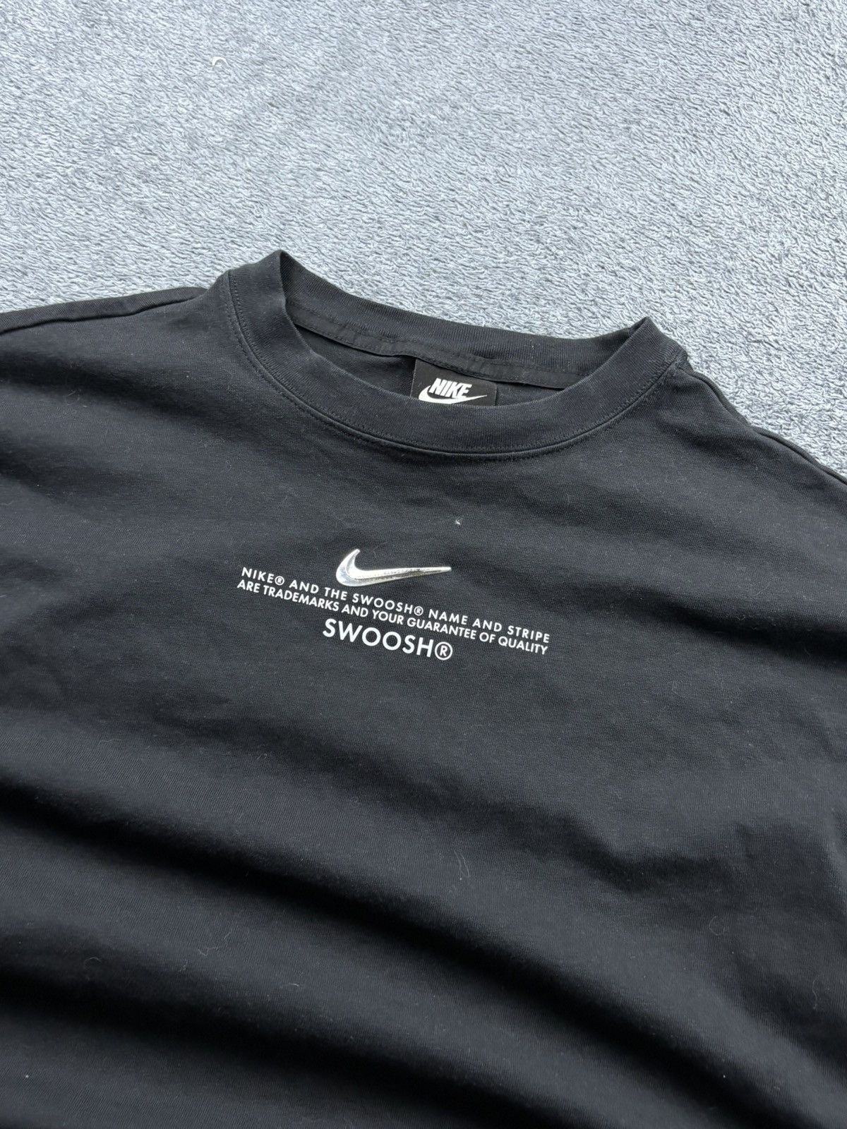 Nike 90s Vintage Nike Big Swoosh Logo Longline T-shirt Drill Size US M / EU 48-50 / 2 - 5 Thumbnail