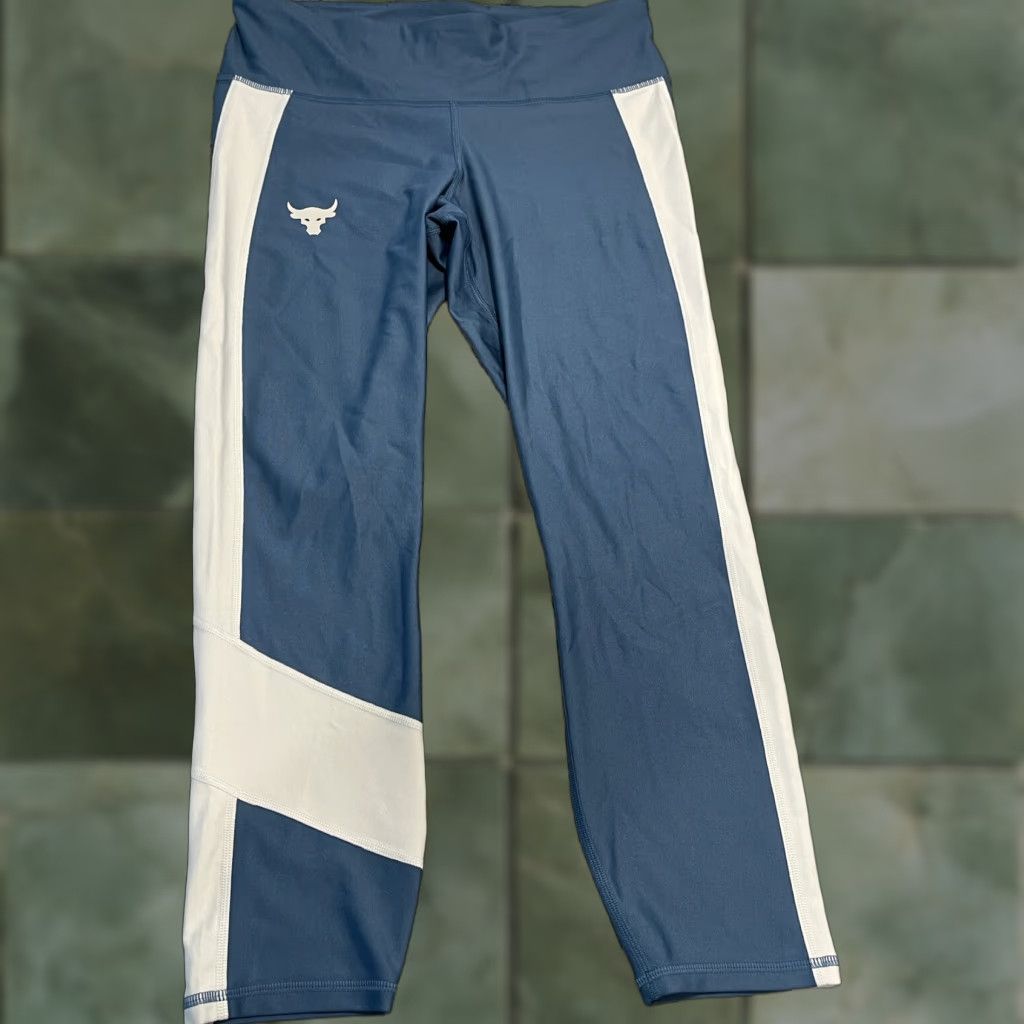 Under Armour Under Armour Women's Project Rock Ankle Leggings Acadia/Skylight Sz Large Size 36" / US 14 / IT 50 - 1 Thumbnail