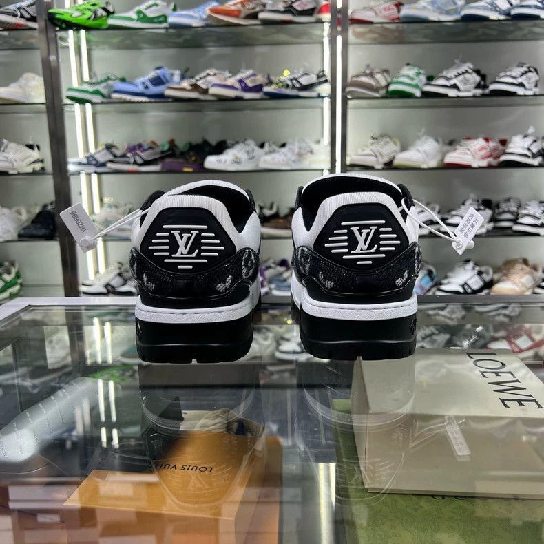 Louis Vuitton LV Trainer Maxi Black and White Denim Sneakers-2508 Size US 7 / EU 40 - 5 Thumbnail