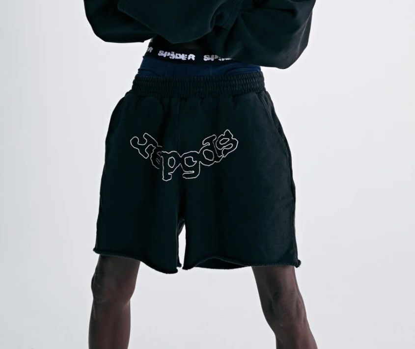 Sp5der Black OG Logo Embroidered Sweatshort Size US 28 / EU 44 - 2 Thumbnail
