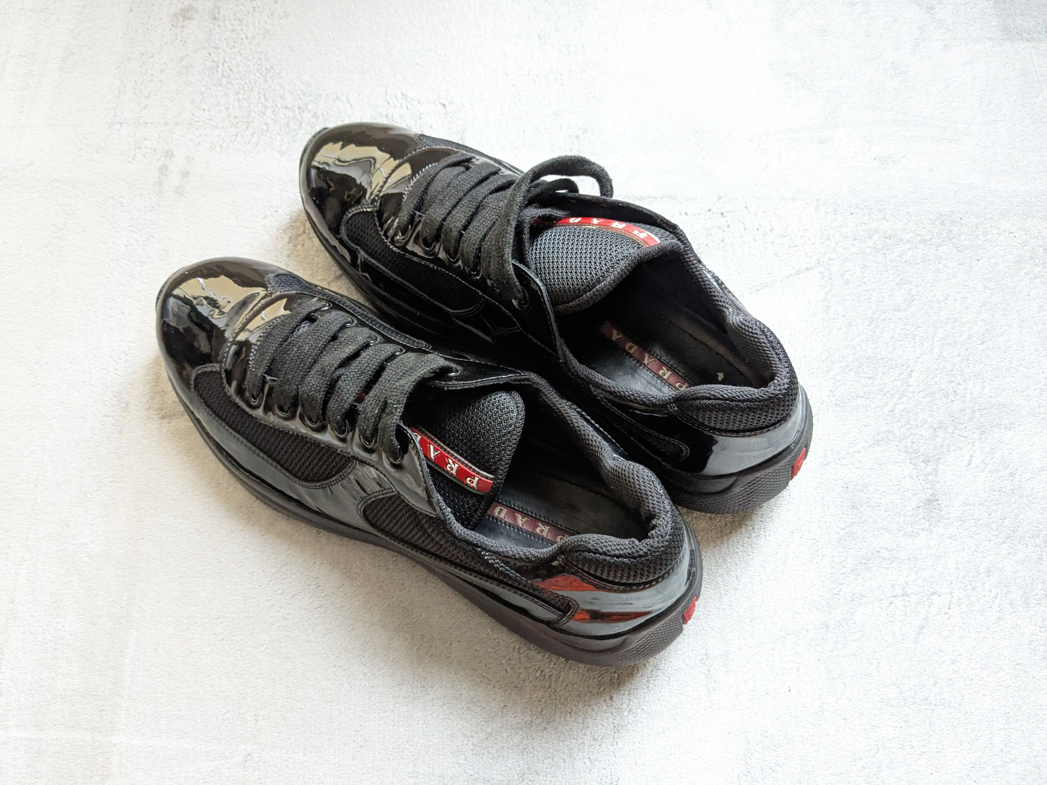 Prada Prada America's Cup Sneakers Black Patent Leather 9.5 Red Size US 9.5 / EU 42-43 - 14 Thumbnail