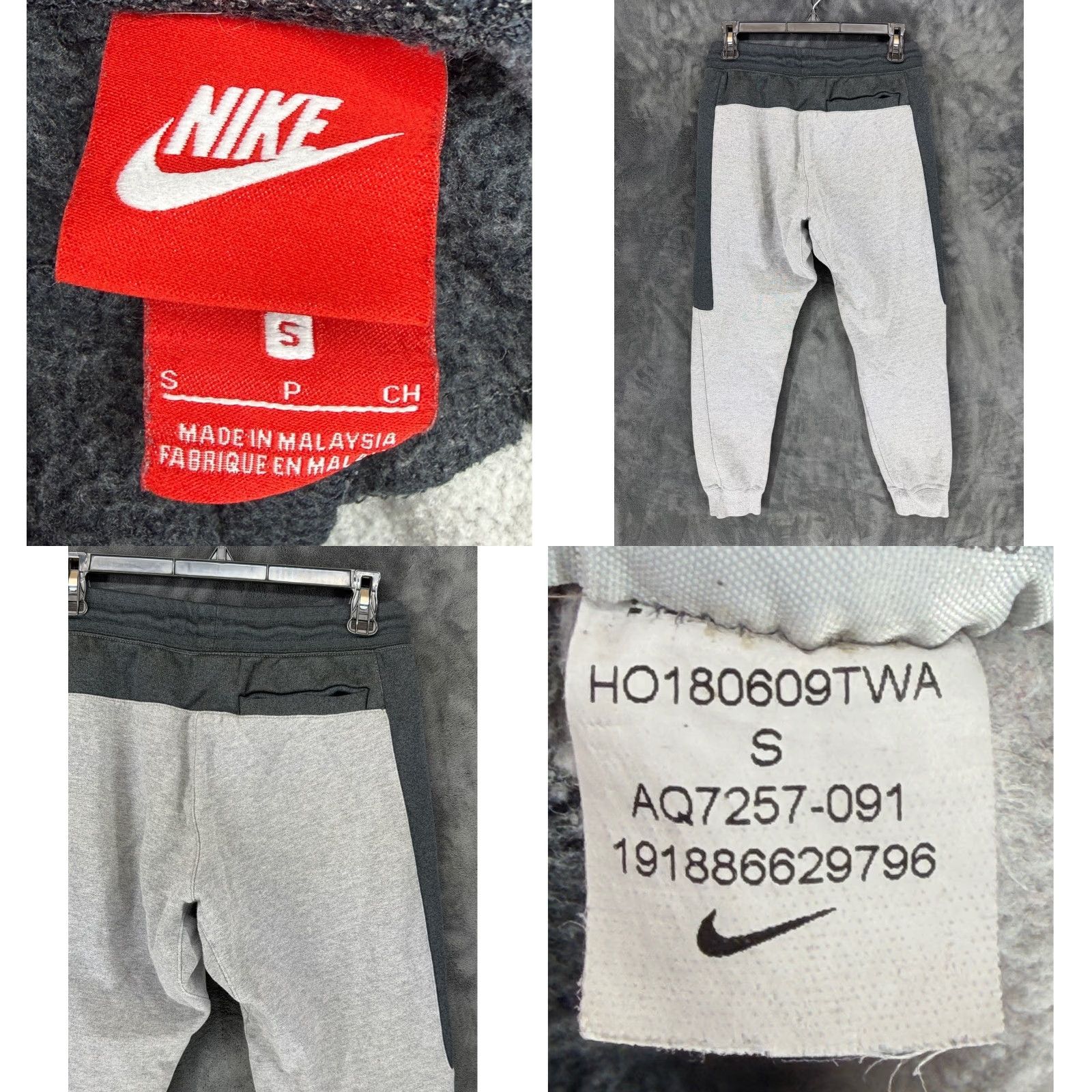 Nike Nike Air Fleece Joggers Grey Charcoal Pink Colorblock Mens Small AQ7257-091 Size US 29 - 8 Thumbnail