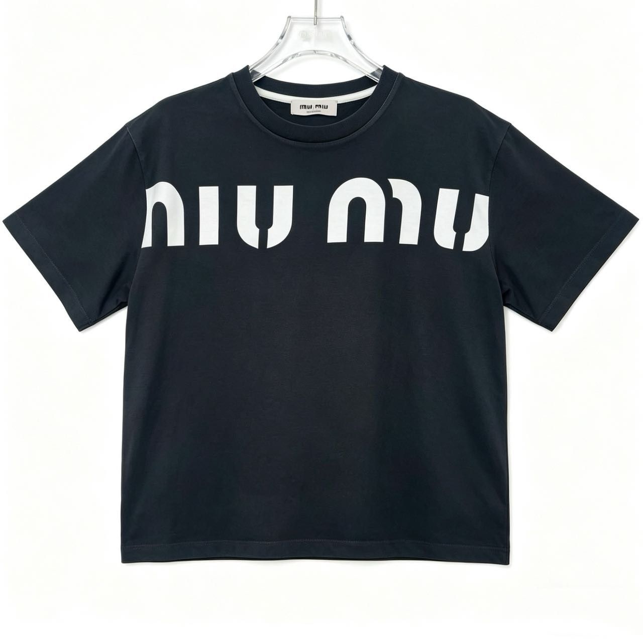 Miu Miu MIU MIU Letter Printed Crew Neck Short Sleeve T-Shirt K26WX Size M / US 6-8 / IT 42-44 - 1 Thumbnail