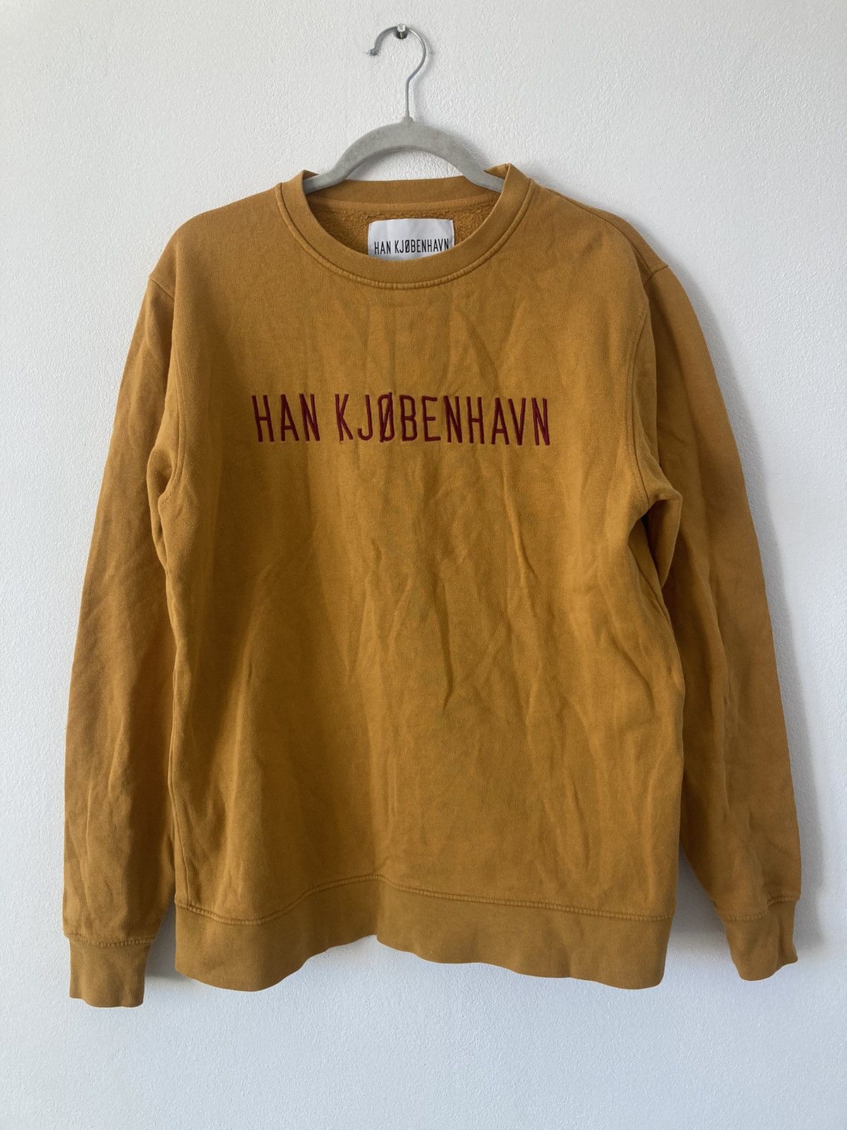 image of Han Kjobenhavn Mustard Logo Sweatshirt, Men's (Size Medium)
