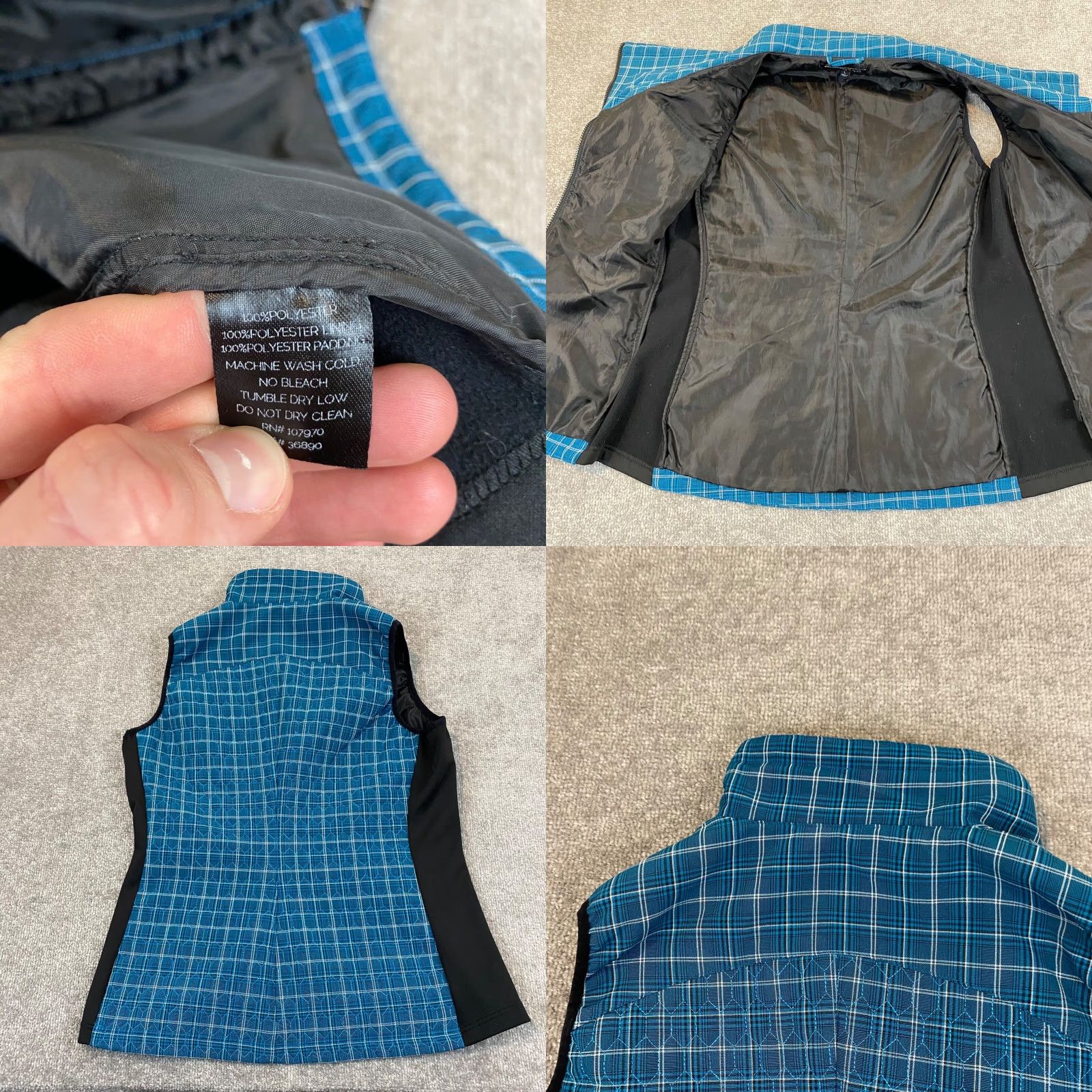 Vintage Kerrits Vest Womens L Blue Plaid Asymmetrical Zip Cowl Neck Equestrian Western Vest Size L / US 10 / IT 46 - 8 Thumbnail