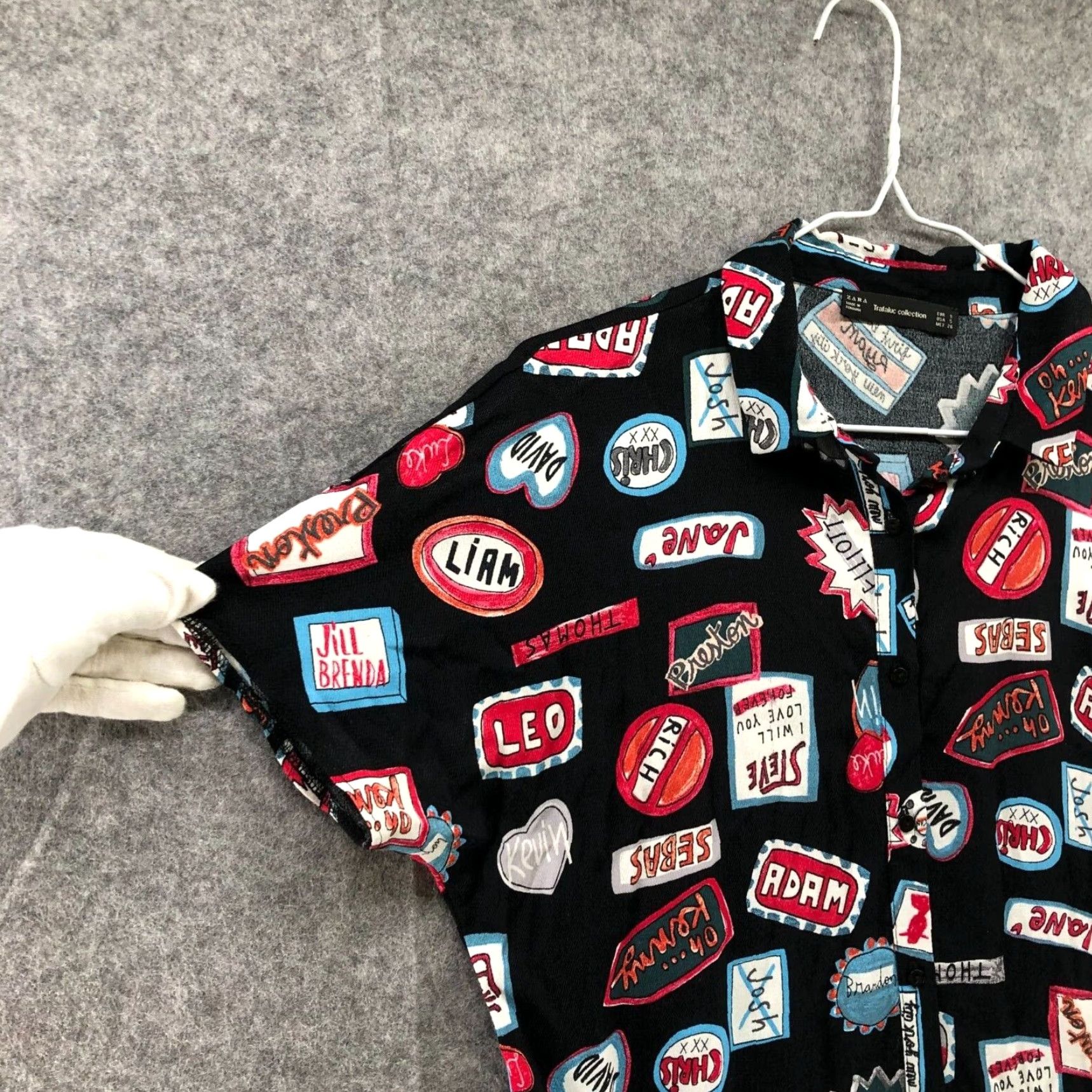 Zara ZARA Shirt Dress Womens S Multicolor Printed Mini Button Collared Short Sleeve Rayon Viscose Casual Size S / US 4 / IT 40 - 5 Thumbnail