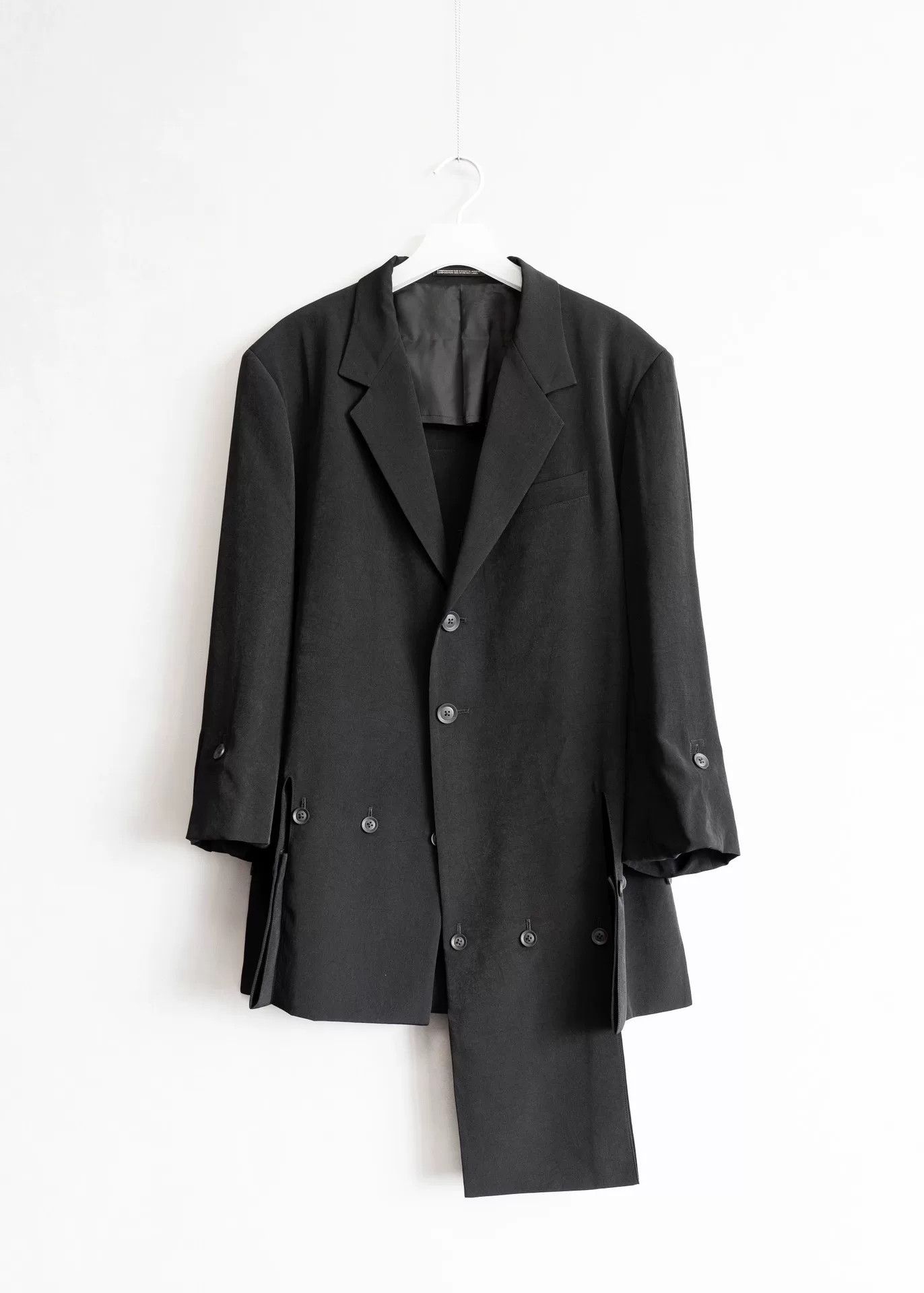 Yohji Yamamoto asymmetrical black acetate coat by yohji yamamoto Size US M / EU 48-50 / 2 - 1 Thumbnail
