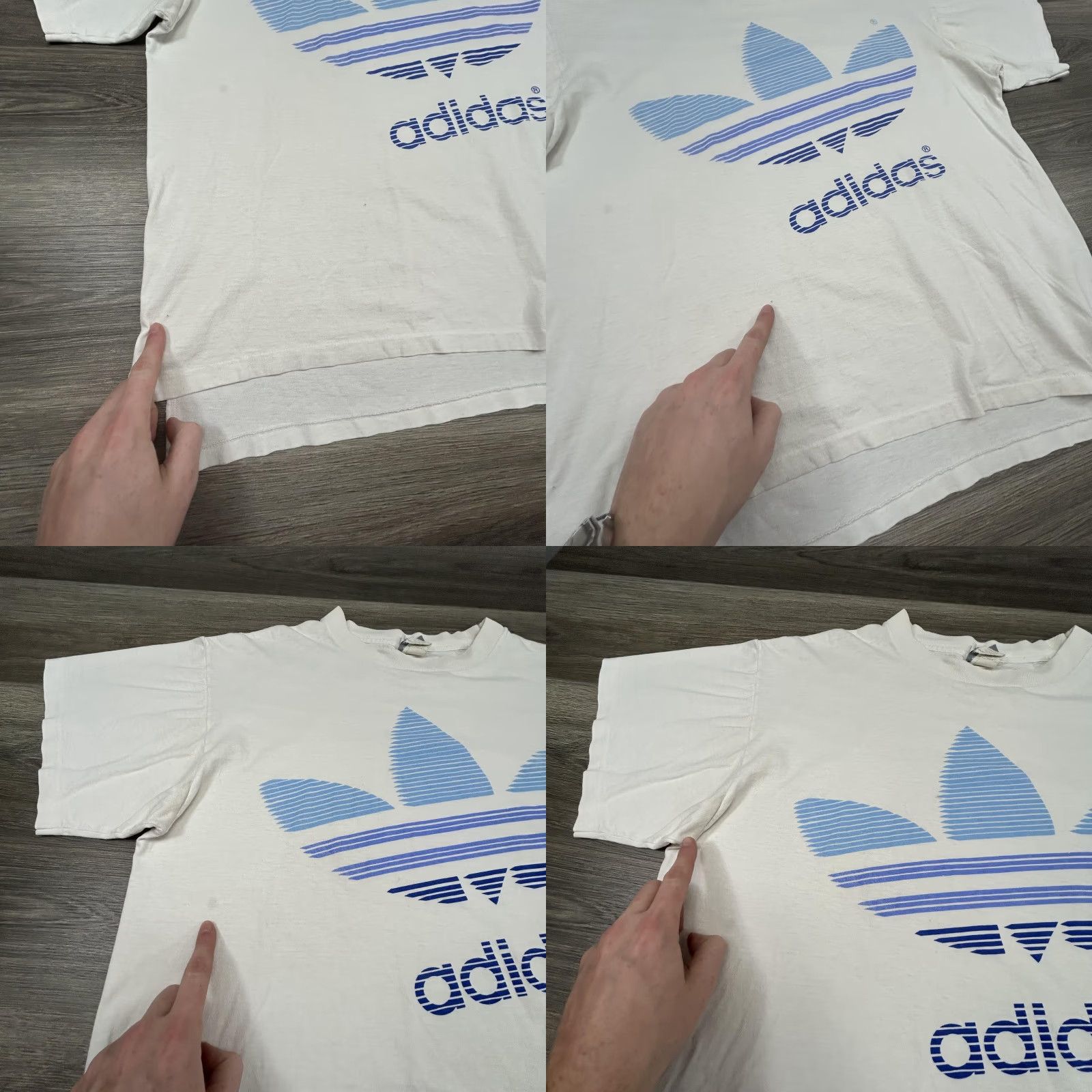 Adidas VINTAGE adidas Shirt Mens Small White Trefoil Logo Made USA Striped Graphic Size US S / EU 44-46 / 1 - 8 Thumbnail