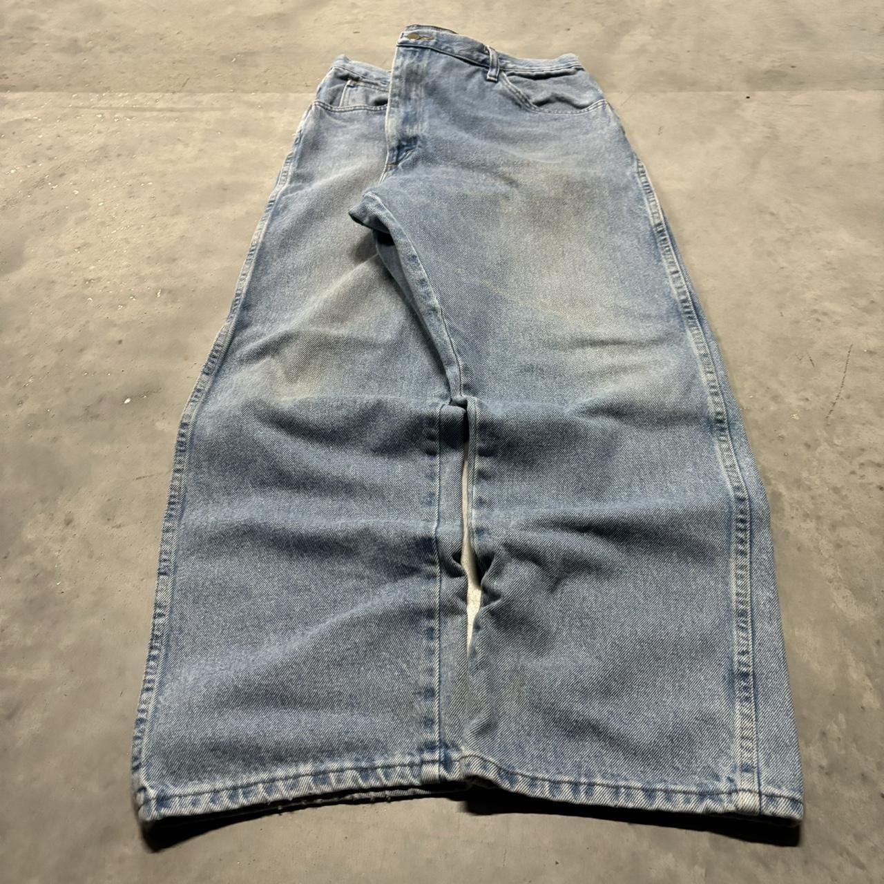 Japanese Brand × Vintage Crazy Vintage Y2K/2000s Baggy Light Wash Skater Denim Jeans! Size US 38 / EU 54 - 3 Thumbnail