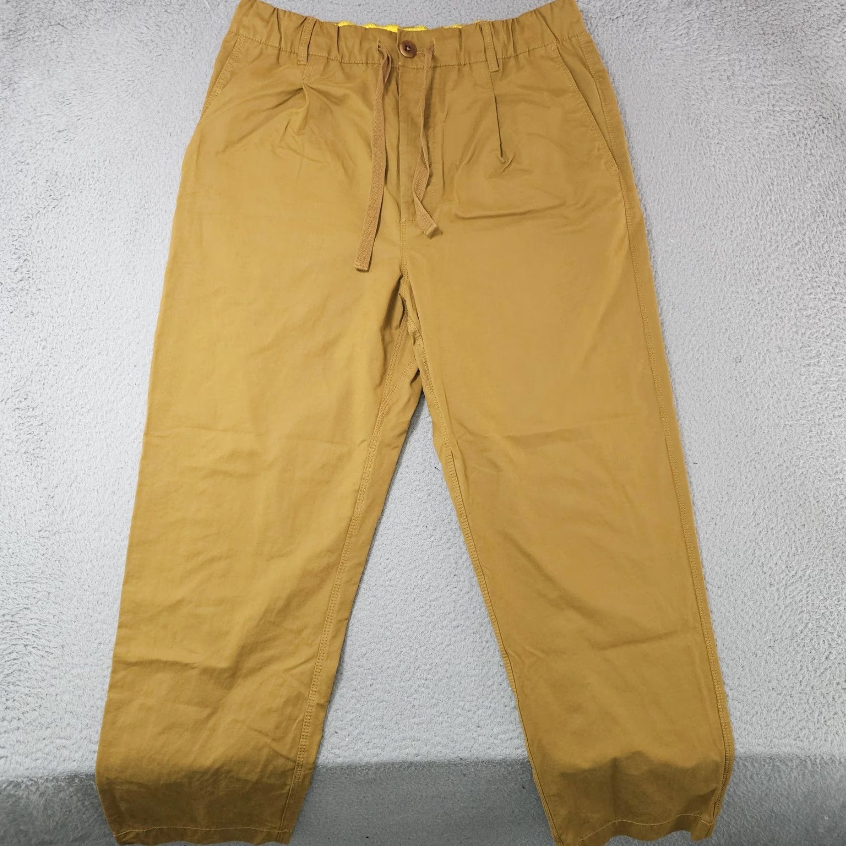 Alex Mill ALEX MILL Chino Pants Mens M Brown Elastic Waist Drawstring Casual 37 in Inseam 25 in Pockets Pleated Front Button Relaxed Straight Vintage: No Size US 31 - 2 Thumbnail