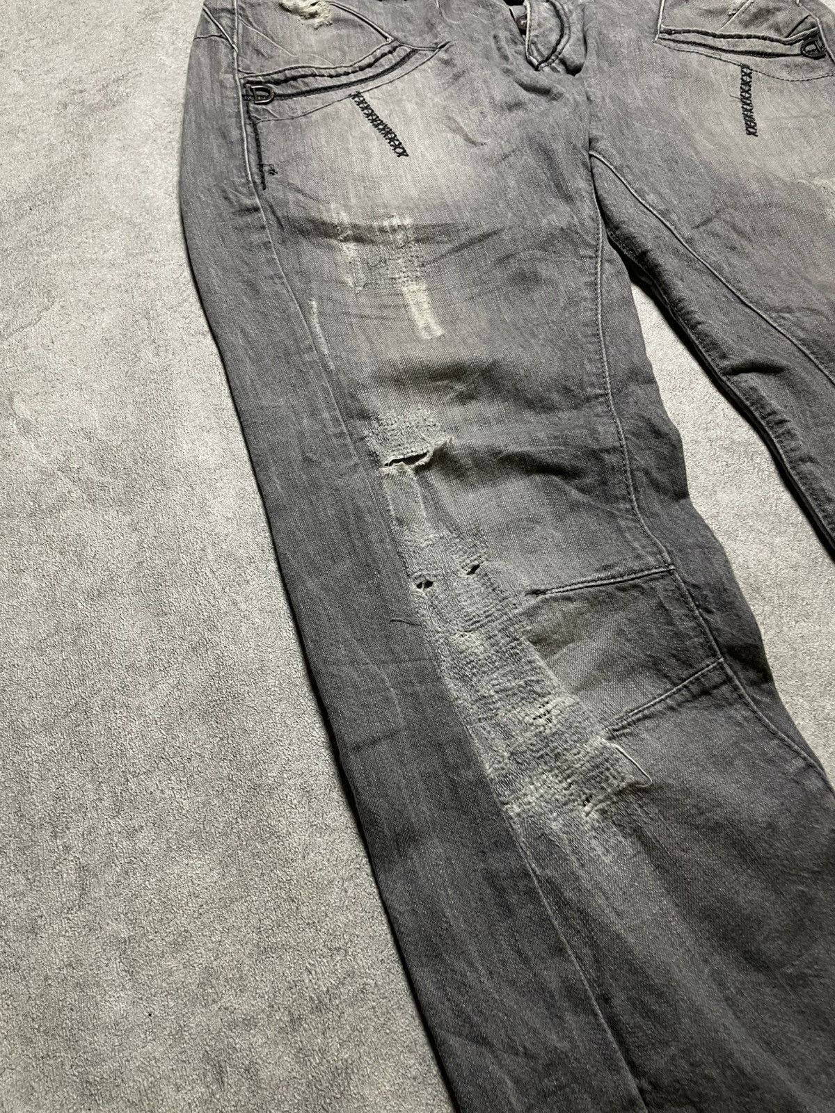 If Six Was Nine RNT23 Skull Destroyed glam denim w/ twisted seams & raw edge Size US 36 / EU 52 - 2 Thumbnail