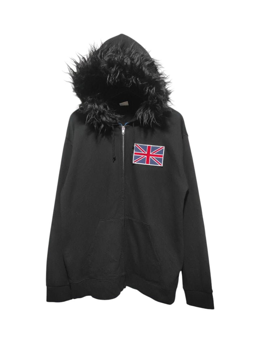 Japanese Brand MD black UK flag zip fur hoodie ifsix LGB style Size US L / EU 52-54 / 3 - 1 Thumbnail