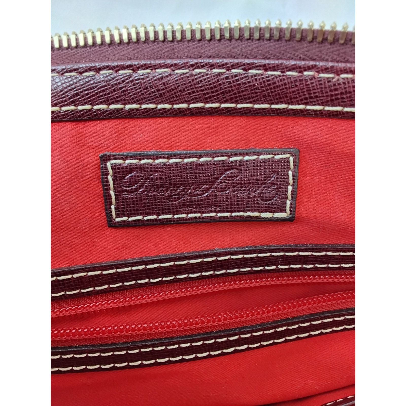 Dooney & Bourke Dooney & Bourke Satchel Handbag Deep Red Brushed Leather Size ONE SIZE - 14 Thumbnail
