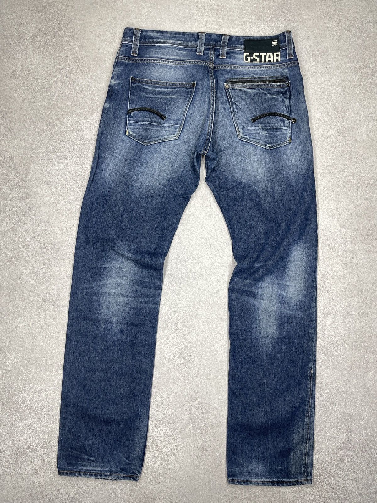 G-Star Vintage G Star Raw Attacc Low Denim Jeans Blue Y2K Size US 33 - 2 Thumbnail