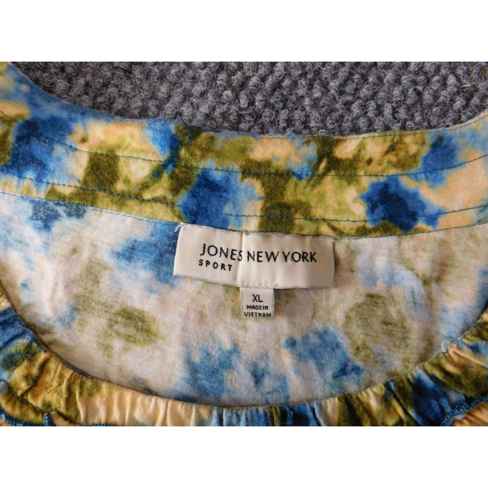Jones New York Jones New York Blouse XL Womens Floral Yellow Crew Neck Pullover Cotton Rayon Stretch Casual Top Size XL / US 12-14 / IT 48-50 - 5 Thumbnail