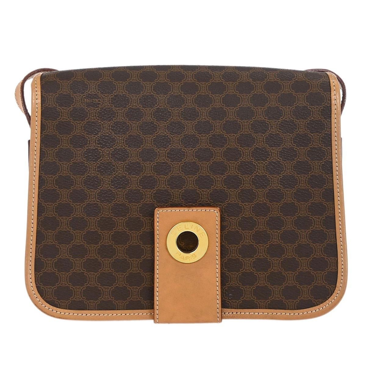 Celine Celine Vintage Macadam Shoulder Bag Canvas and Leather Size ONE SIZE - 1 Thumbnail