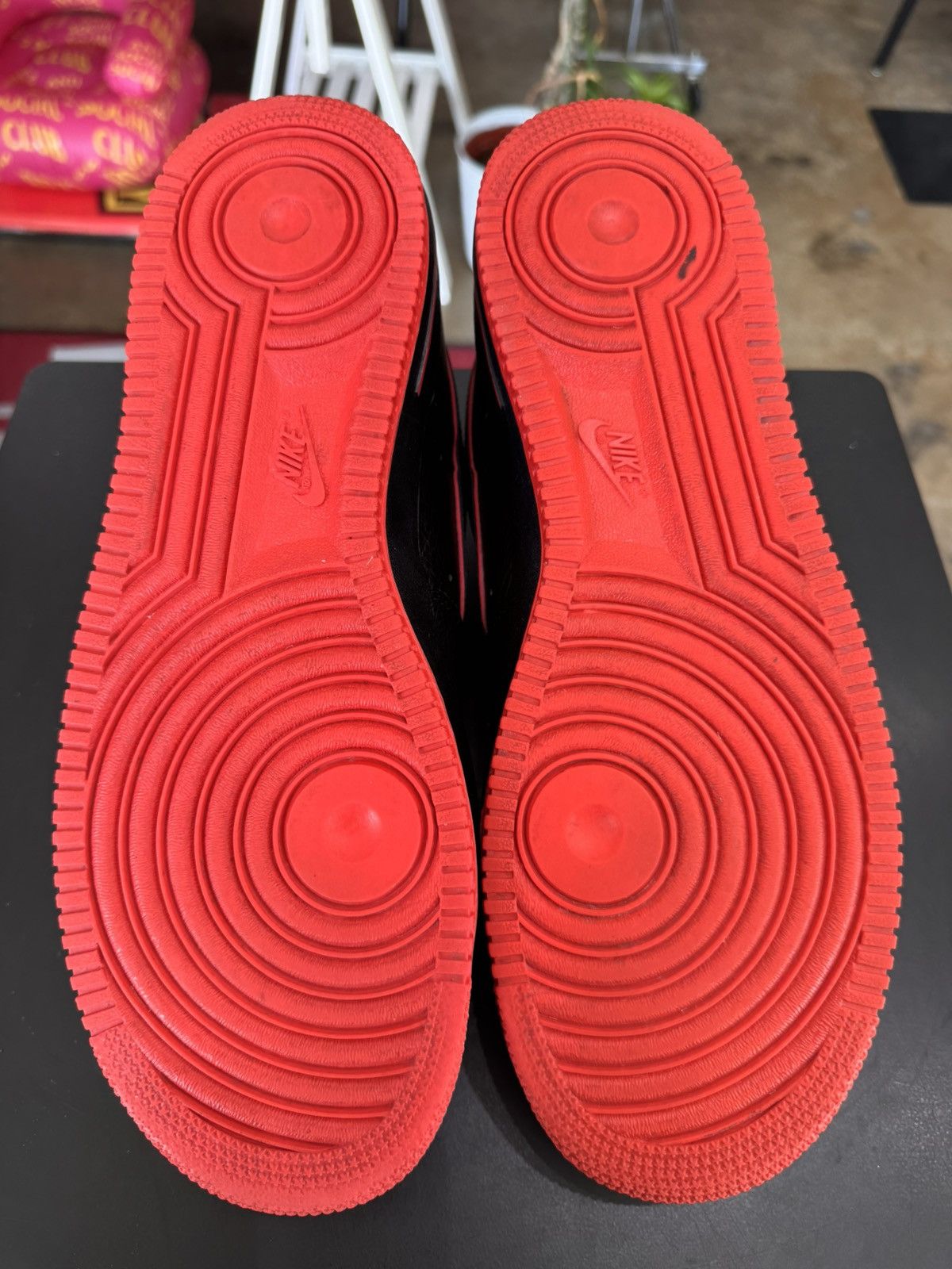 Nike Nike Air Force 1 Low Black Red Size 12 (2012) Size US 12 / EU 45 - 8 Thumbnail