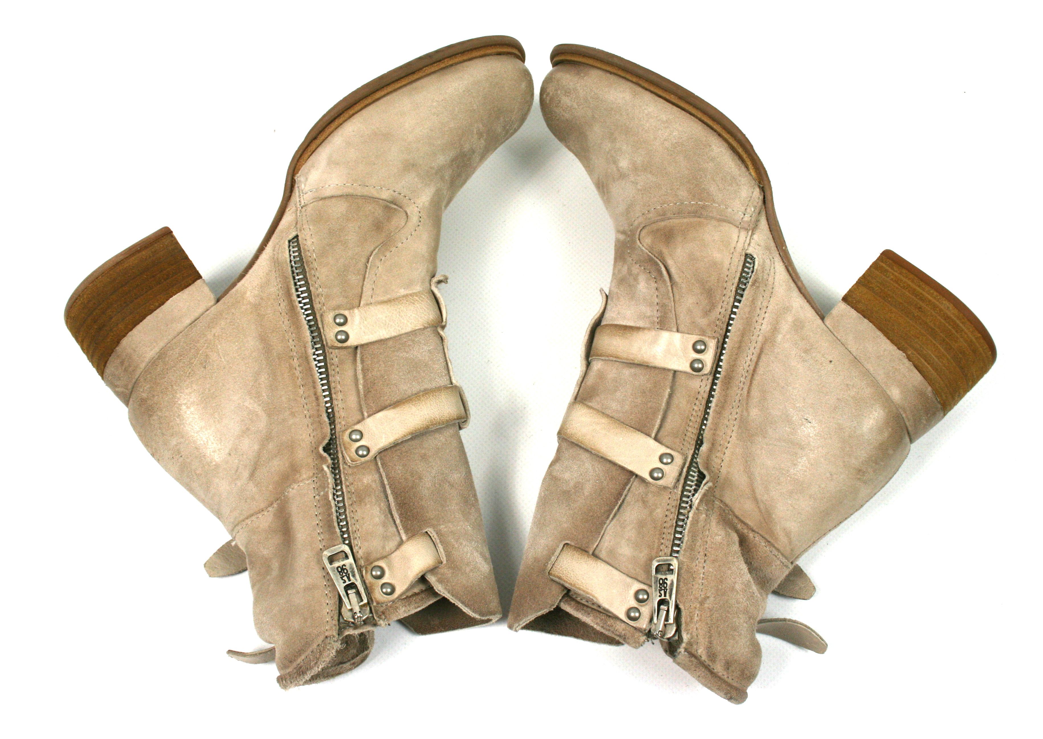 A.S.98 Avant Garde Biker Belted Leather Boots Size US 6 / IT 36 - 7 Thumbnail