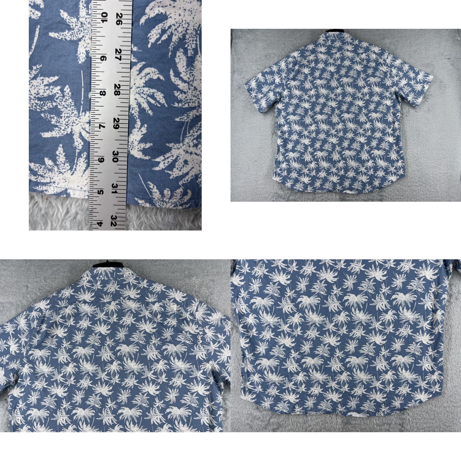 Vintage JACHS Shirt Men 2XL White Blue Floral Palm Button Cotton Blend Hawaiian Size US XXL / EU 58 / 5 - 9 Thumbnail