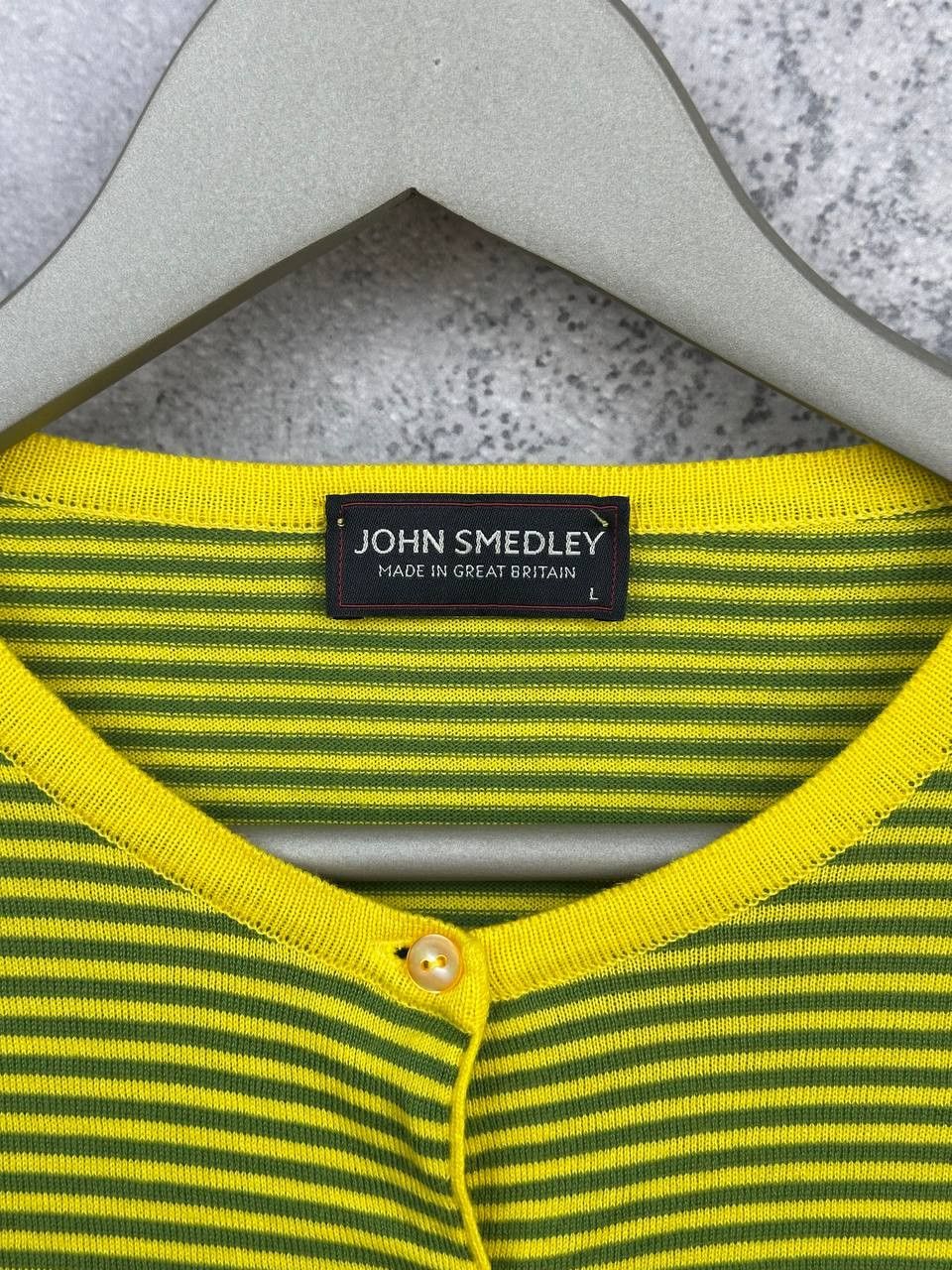 John Smedley John Smedley Sea Island Cotton Striped Cardigan Sweater Size L / US 10 / IT 46 - 9 Thumbnail