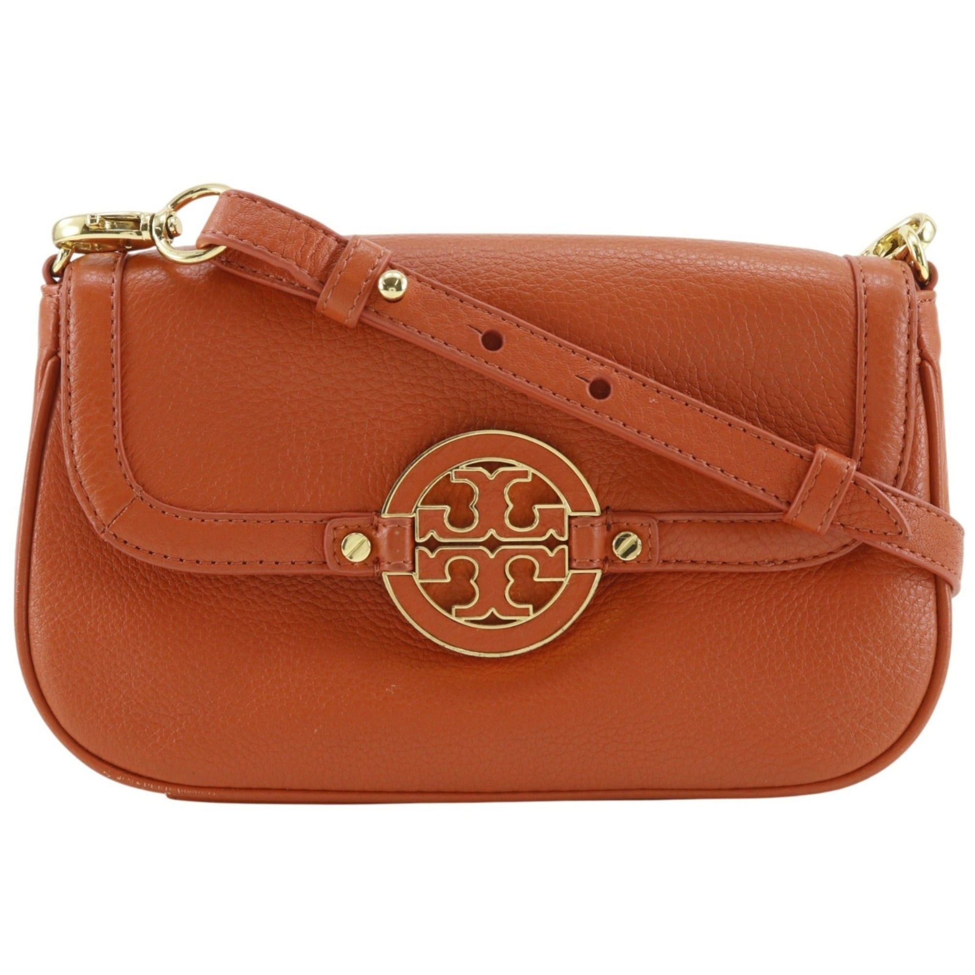 Tory Burch Tory Burch Amanda Mini Shoulder Bag, Leather, Orange, Crossbody, Magnetic Closure, Women's Size ONE SIZE - 1 Thumbnail