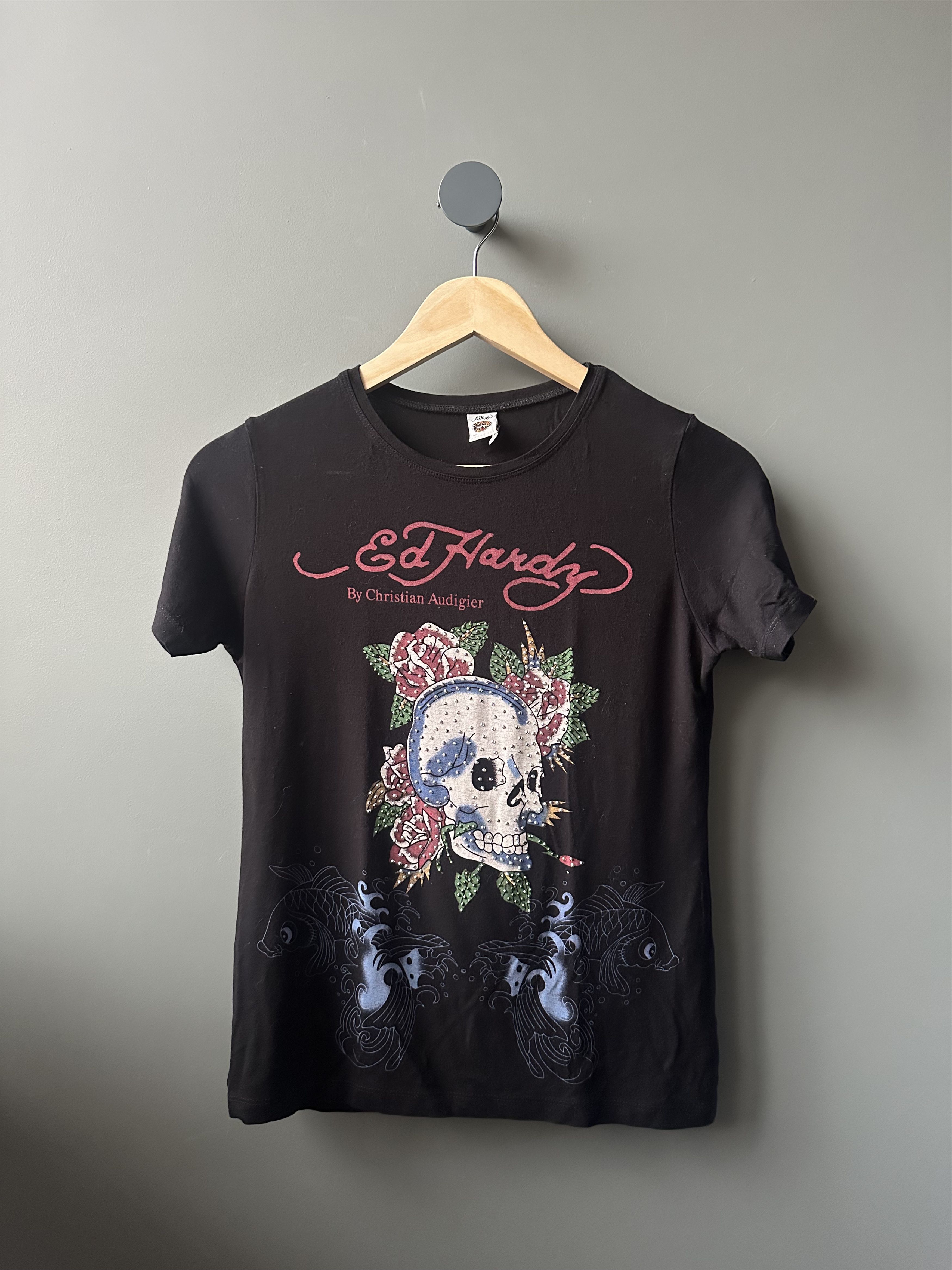 Ed Hardy Ed Hardy by Christian Audigier Skull Graphic T-shirt Size S / US 4 / IT 40 - 1 Thumbnail