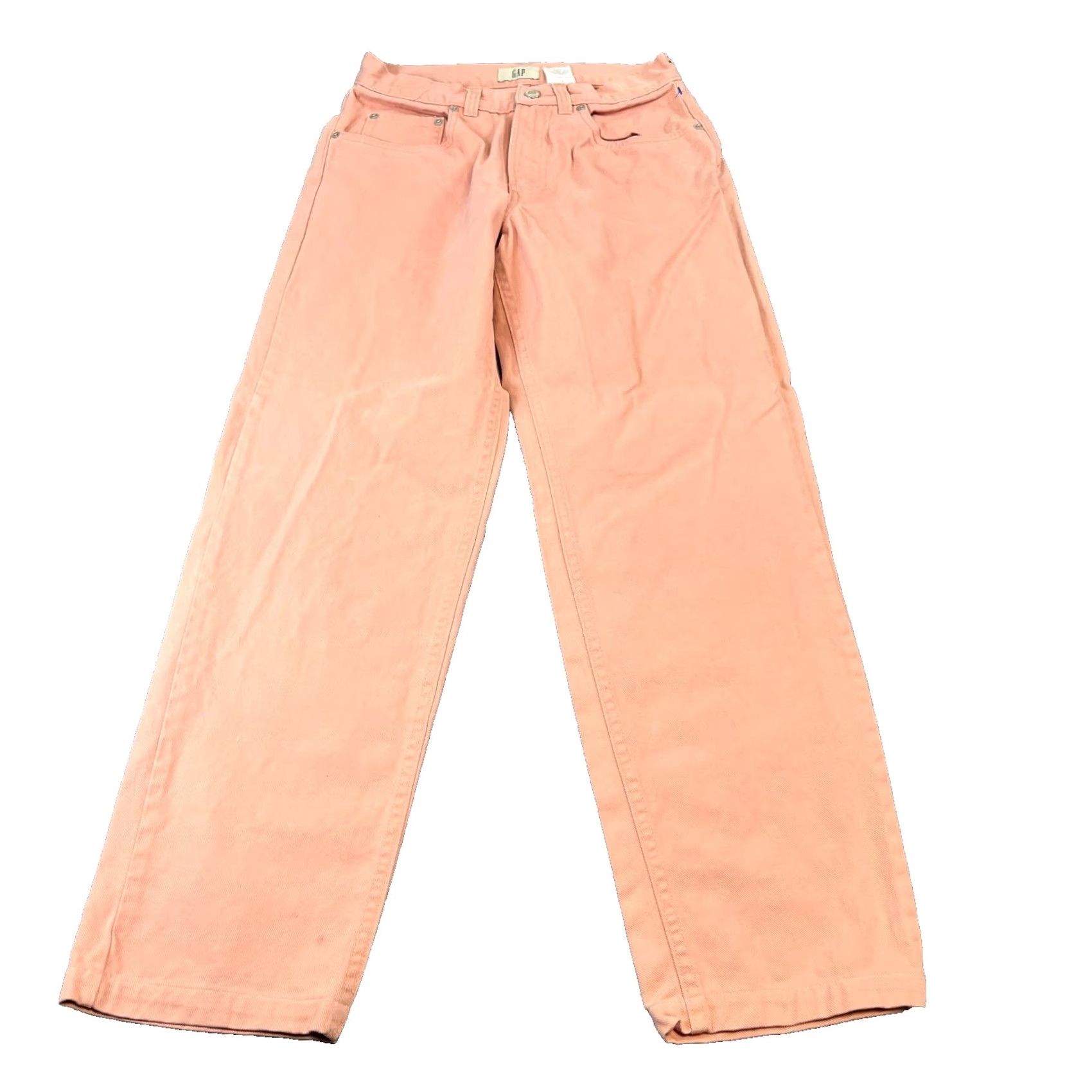 Gap VINTAGE Gap Jeans Womens Straight Leg High Waist Salmon Pink UK8 W26 L28 Jeans Size 30" / US 8 / IT 44 - 2 Thumbnail