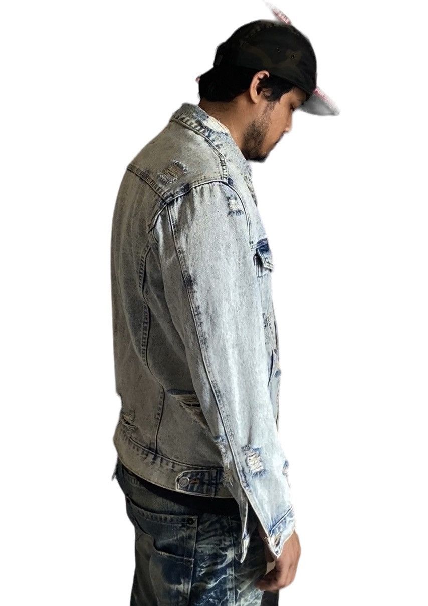 Bershka Vintage Distressed Trash Berska Denim Jacket like Amiri Size US M / EU 48-50 / 2 - 21 Thumbnail