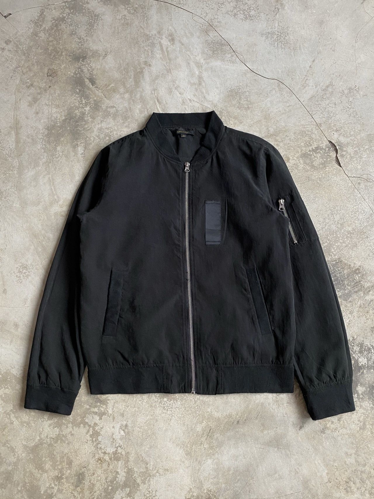 image of Archival Clothing x Ciaopanic Ciao Panic Ma-1 Bomber Jacket Black Tencel Outer Outerwear (Size Medi