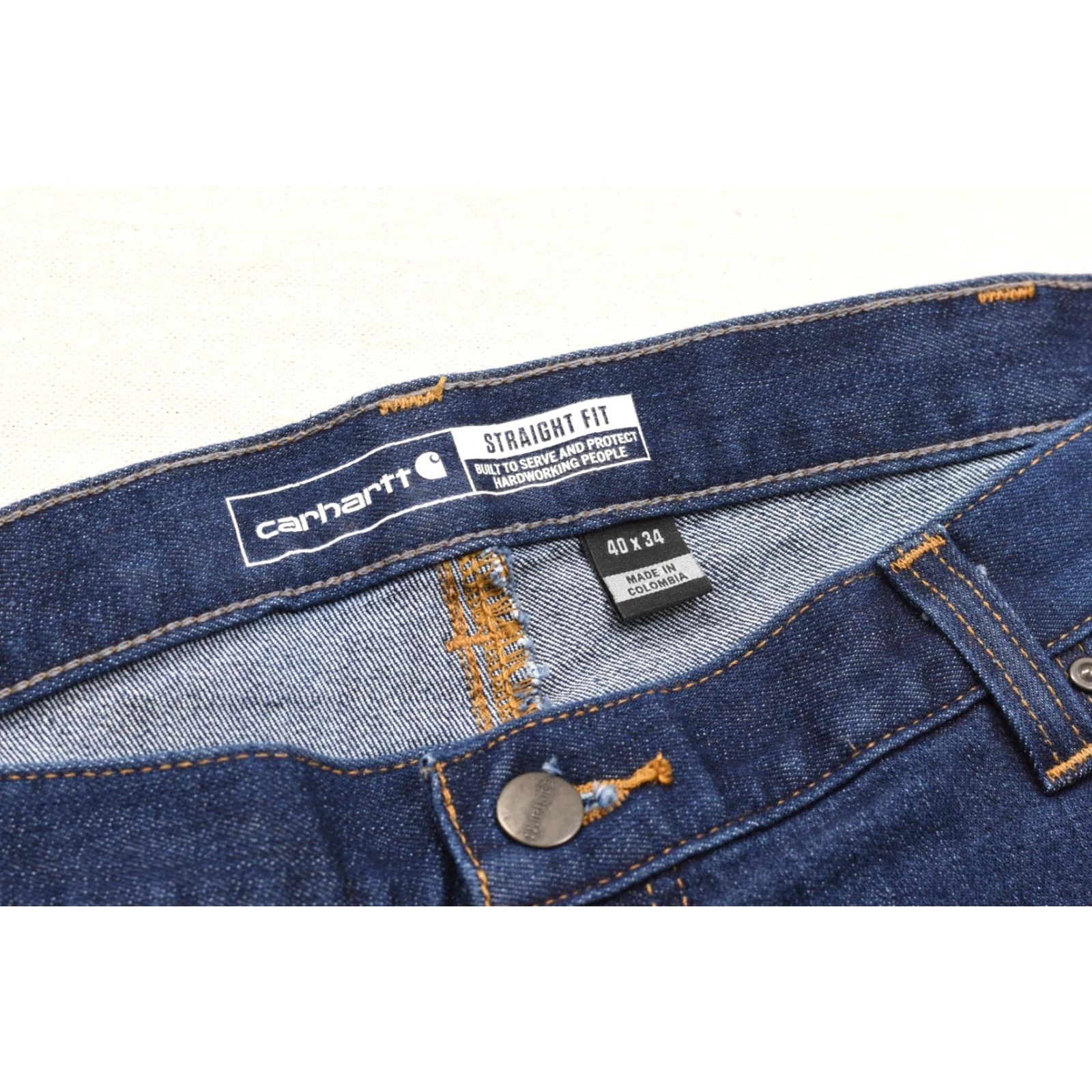 Carhartt Carhartt Men's Straight Fit Jeans Size 40x34 Denim Blue Cotton Blend NEW Regular 5-Pocket Force Blue Size US 40 / EU 56 - 4 Thumbnail