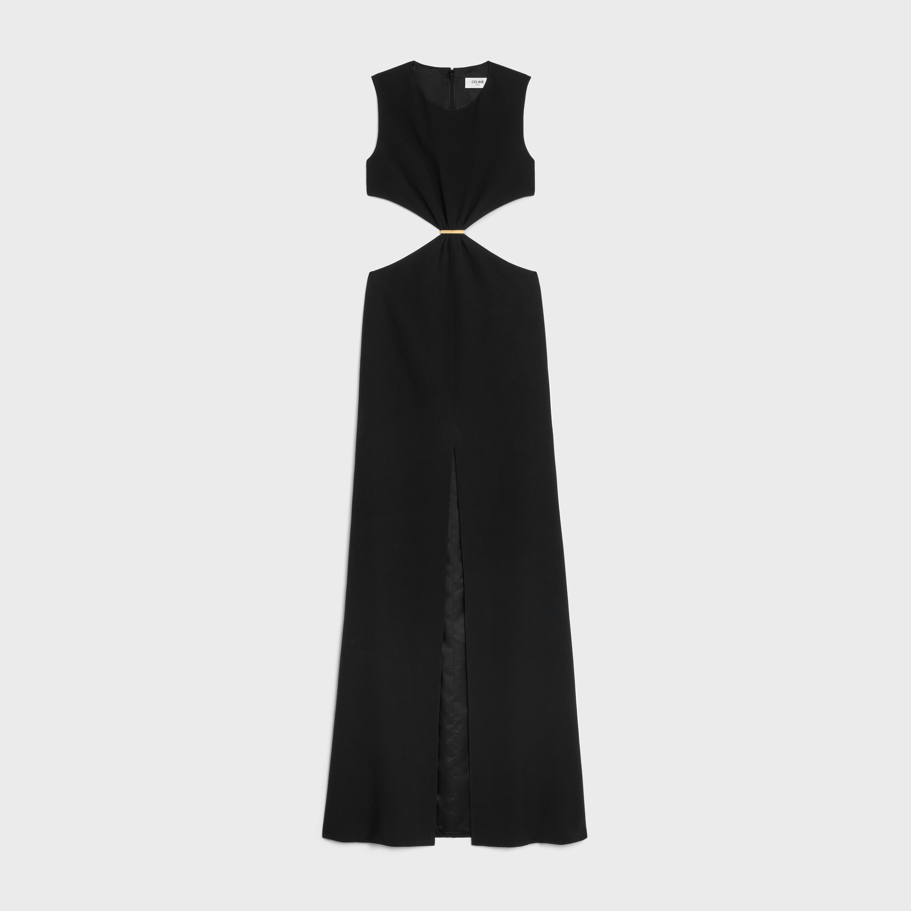 Celine o1bcso1str0924 Barrette Dress In Satin Back Crepe in Black Size S / US 4 / IT 40 - 1 Thumbnail