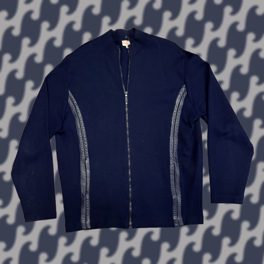 Avenue VINTAGE Saks Fifth Avenue SweatEr Navy Blue 100% Wool Size XL Full Zip Women Holidays Christmas Winter Ski Y2K Size XL / US 12-14 / IT 48-50 - 1 Thumbnail